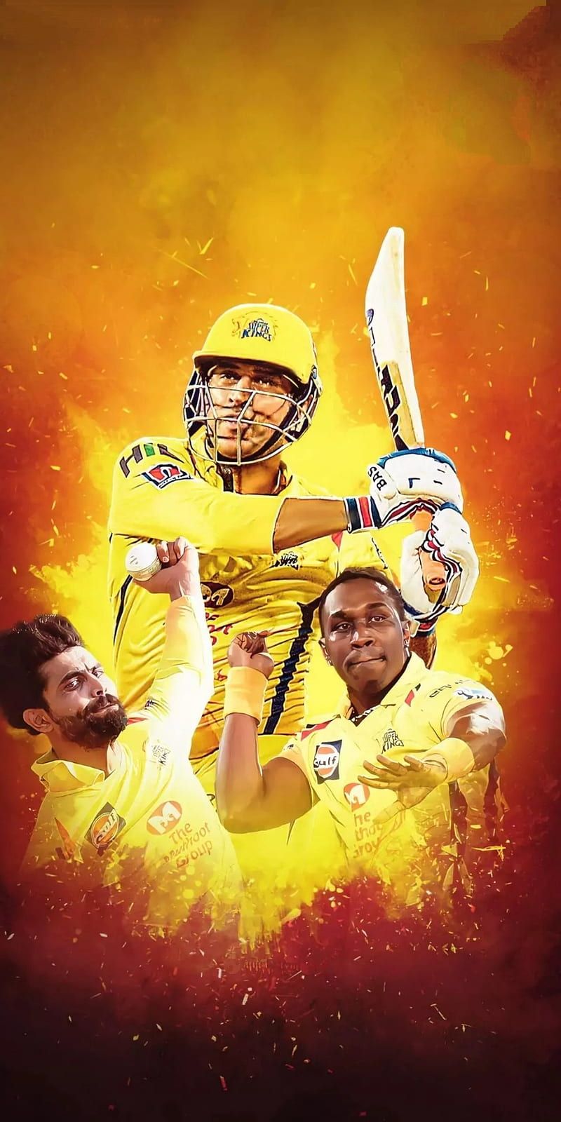 800x1600 Chennai Super kings, bravo, dhoni, jadeja, HD phone wallpaper