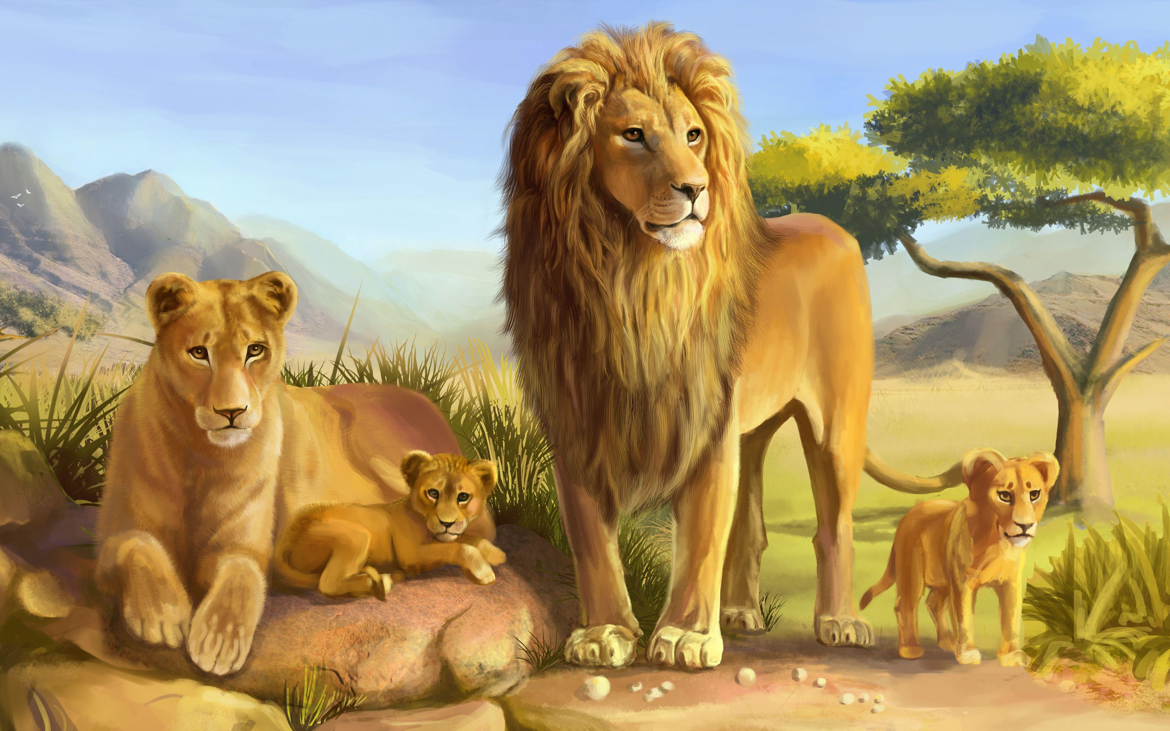 representation of family in lion