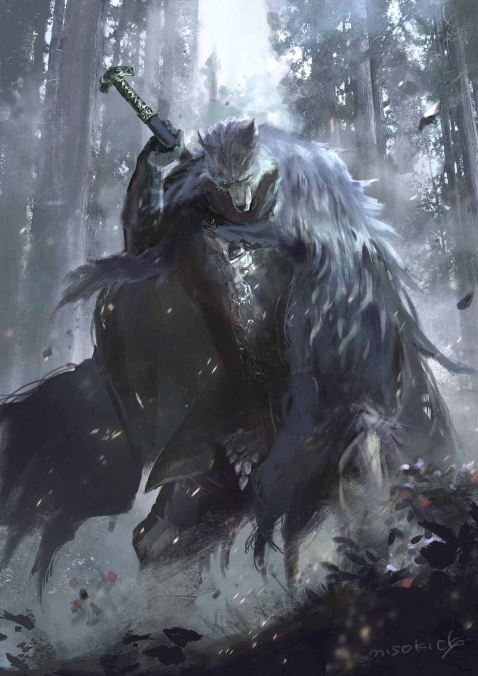 980x1386 Download Blaidd The Half Wolf Video Game Elden Ring Art