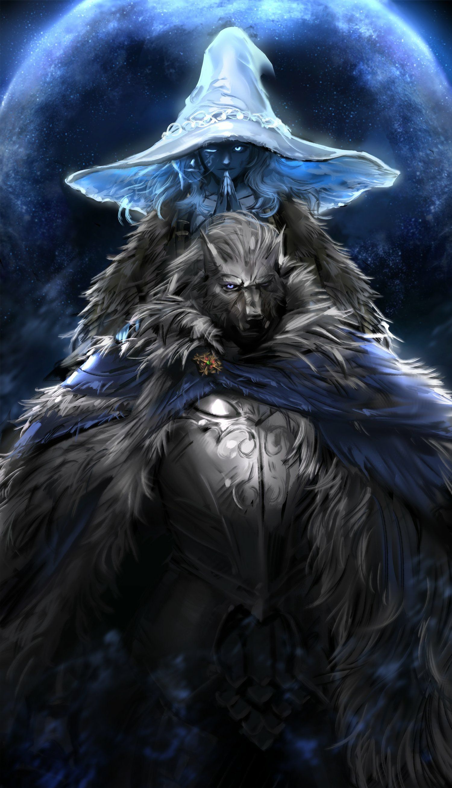 1500x2613 Download Blaidd The Half Wolf Ranni The Witch Video Game Elden Ring Art