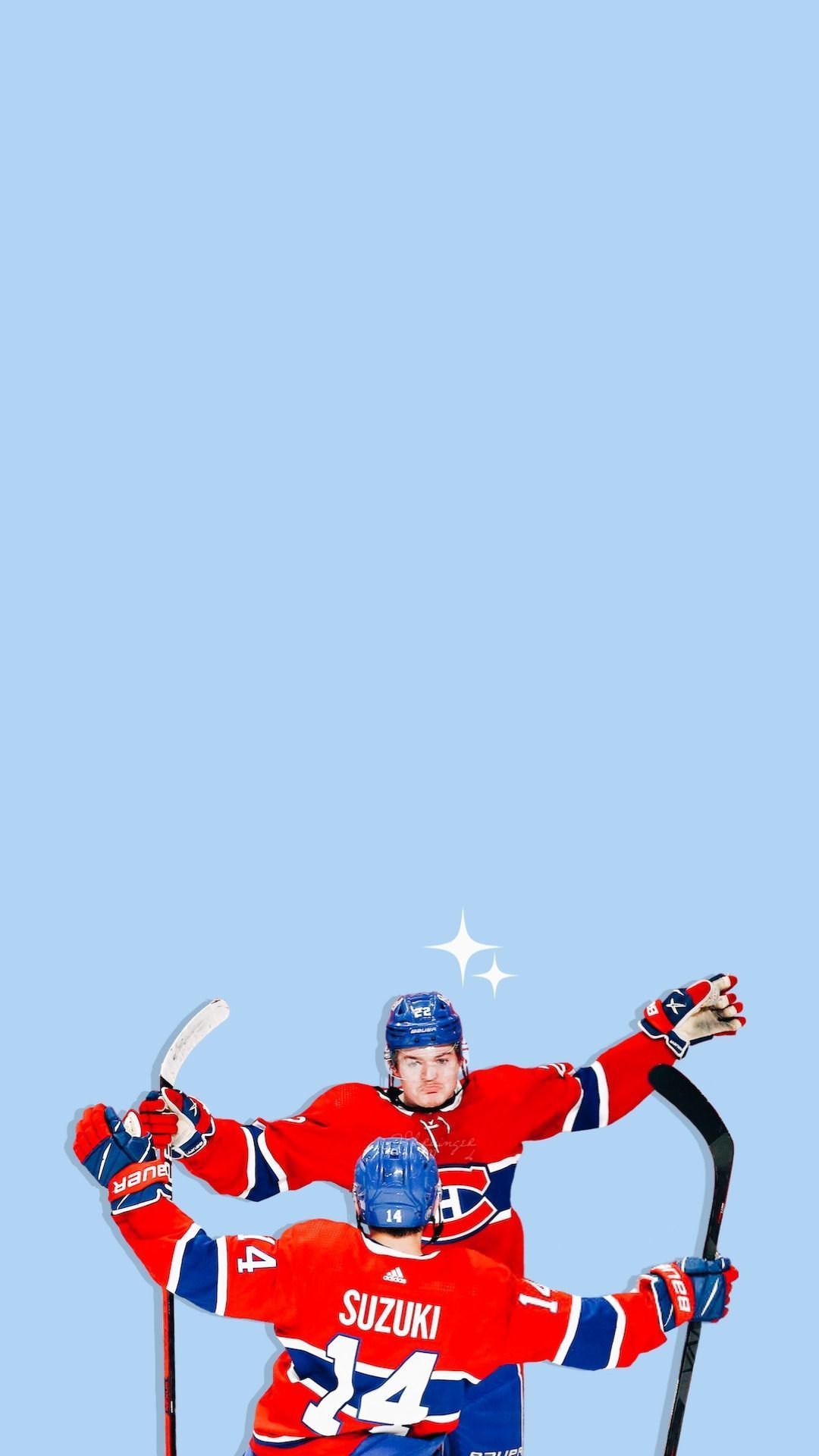 1080x1920 wallpaper • cole caufield & nick suzuki + various styles Requested Credits of the wallpaper' elements and style