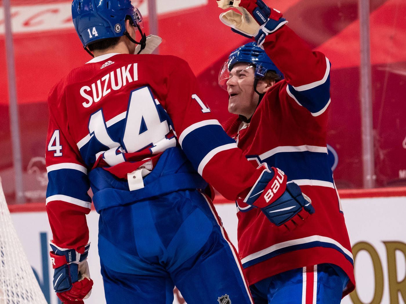 1400x1050 Download Nhl Professional Player Nick Suzuki And Cole Caufield Wallpaper