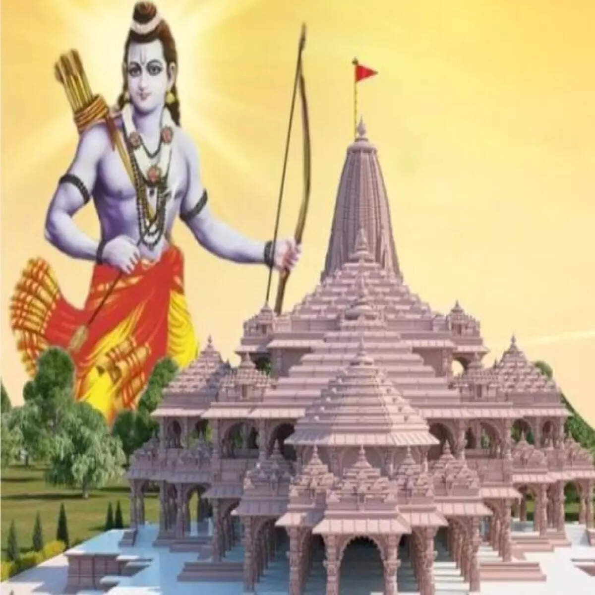 1200x1200 Happy Ayodhya Ram Mandir Best Wishes Image Quotes Photo Wallpaper Whatsapp Messages Facebook Status Instagram Story to Share with Family and Friends Economic Times