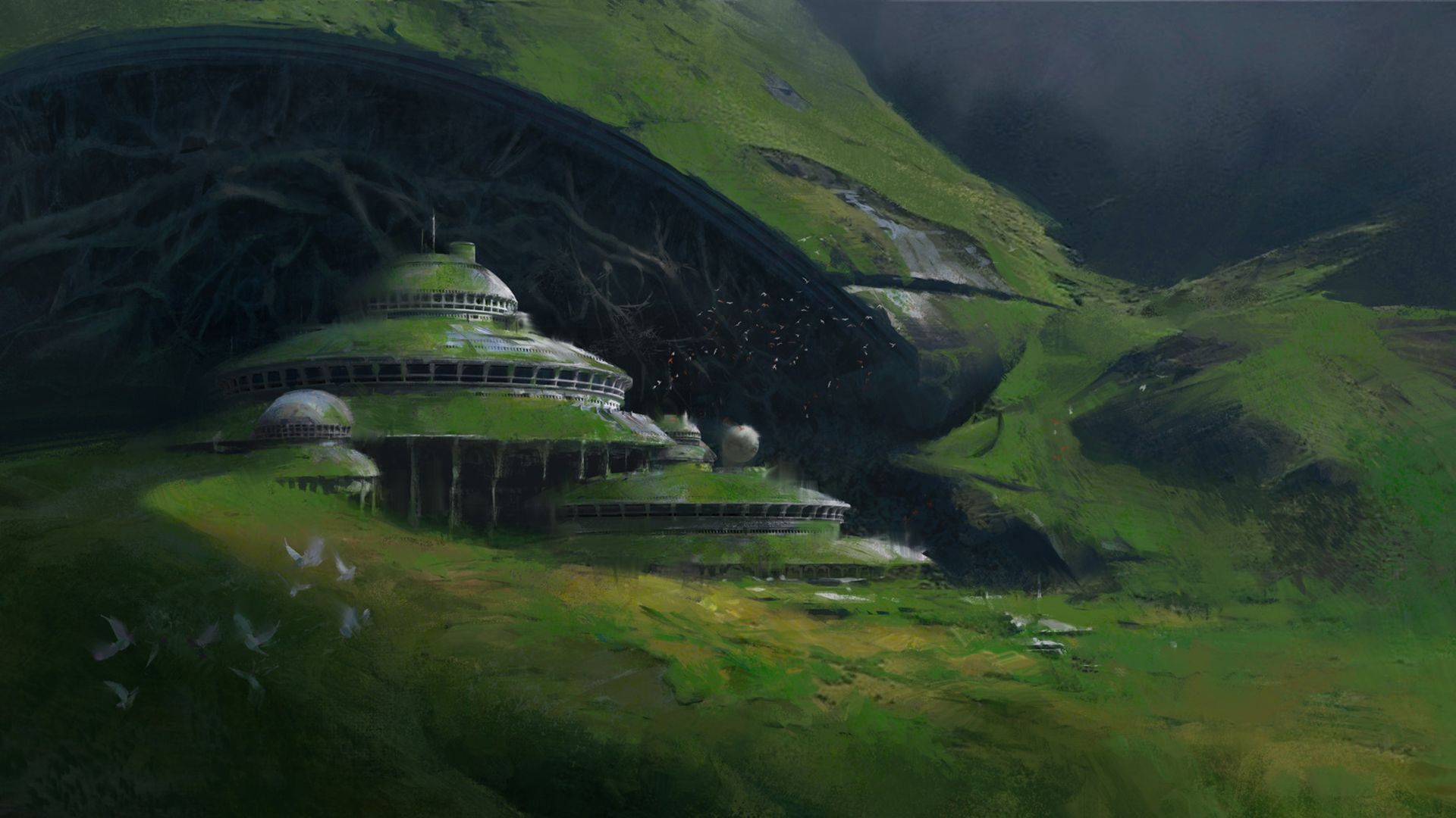 1920x1080 Desktop wallpaper: Fantasy, Building, Abandoned, Landscape 4K free download for PC. 877194