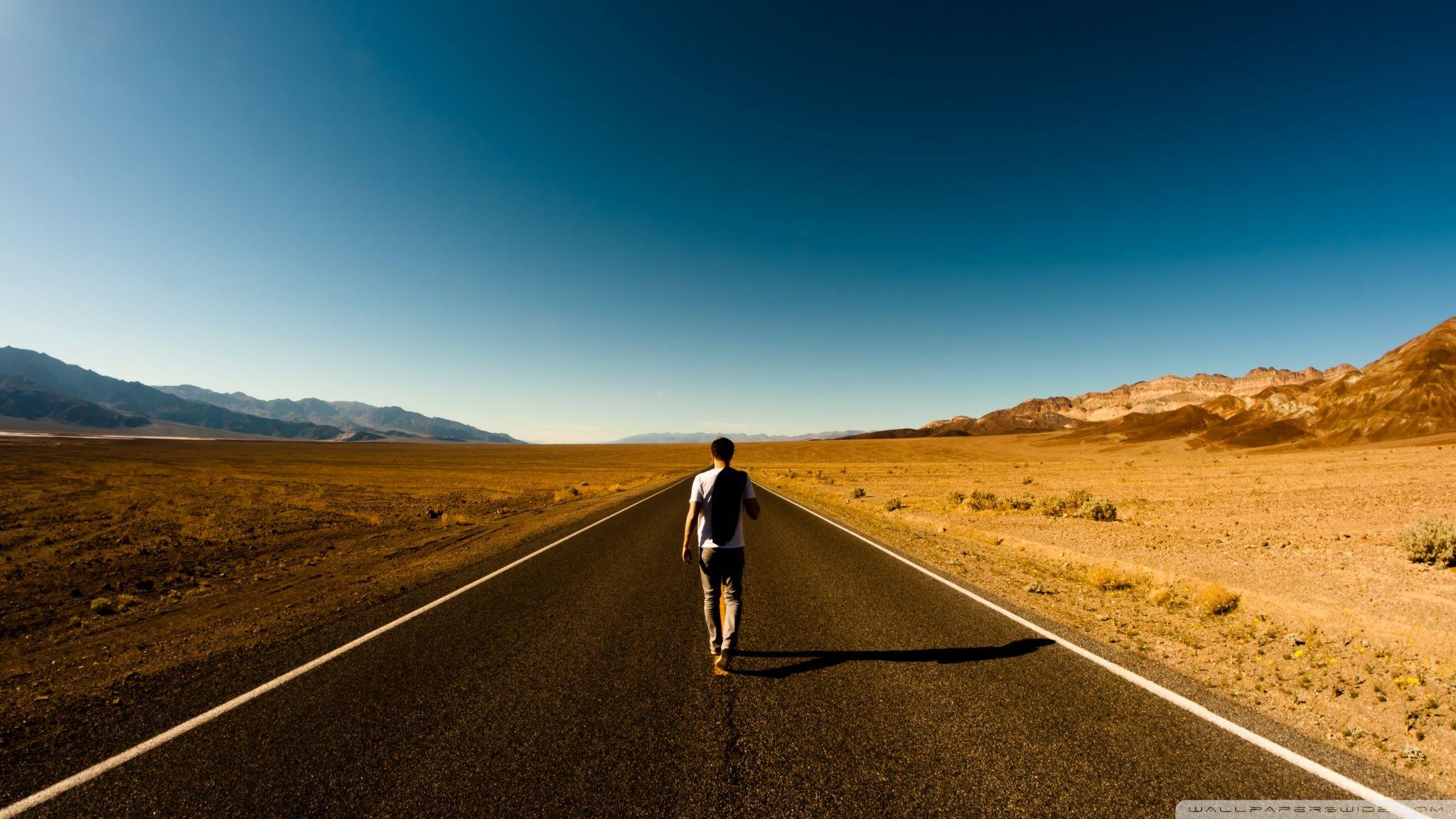 2048x1152 Man On The Road ❤ 4K HD Desktop Wallpaper for • Dual Monitor