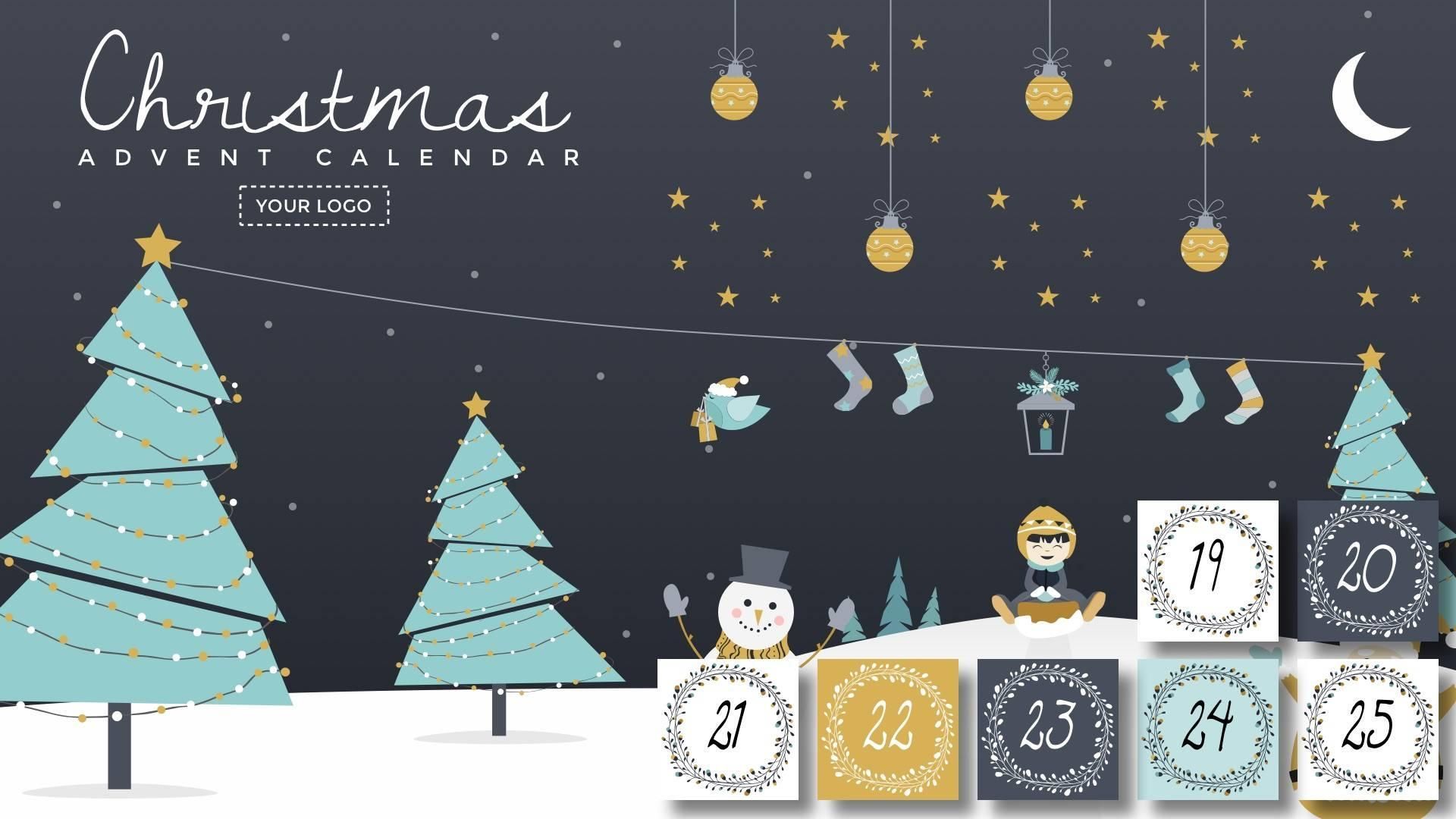 1920x1080 Christmas Advent Calendar Signage Template