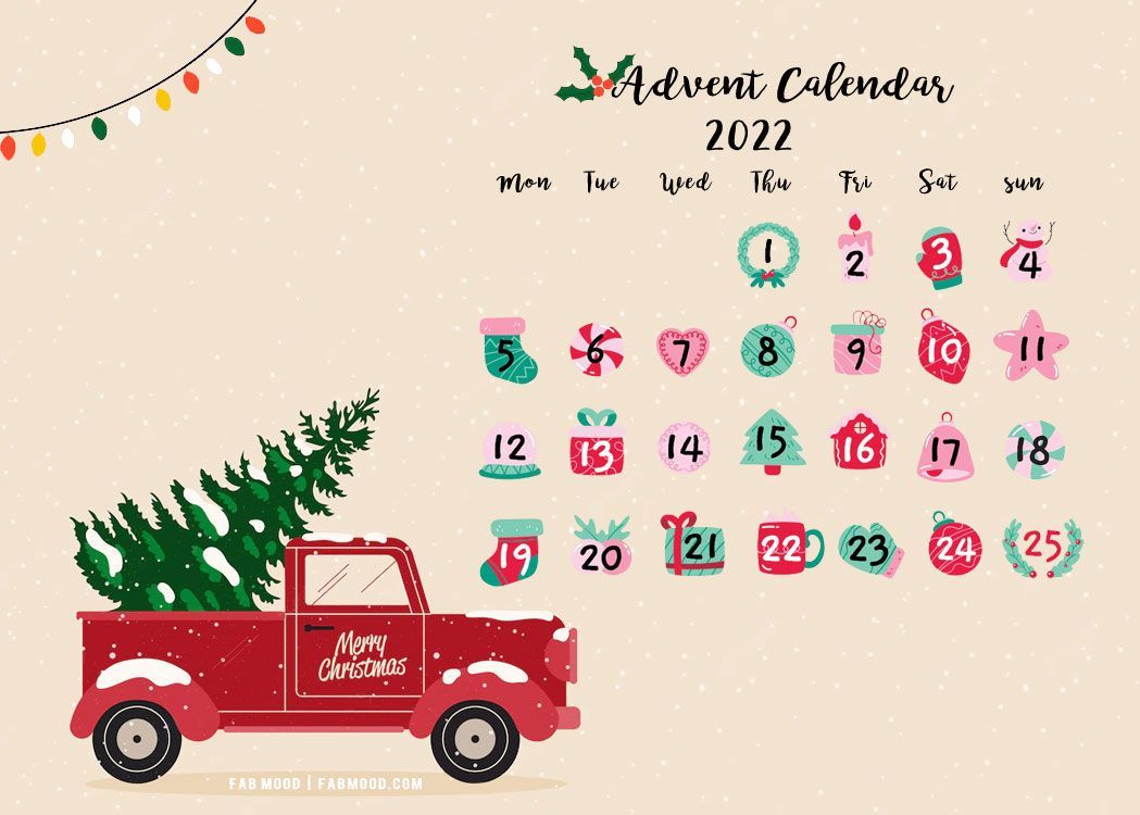 1049x750 Christmas Calendar Wallpaper : Neutral Advent Calendar For PC & Tablet. Colour + Mood + Style Inspiration