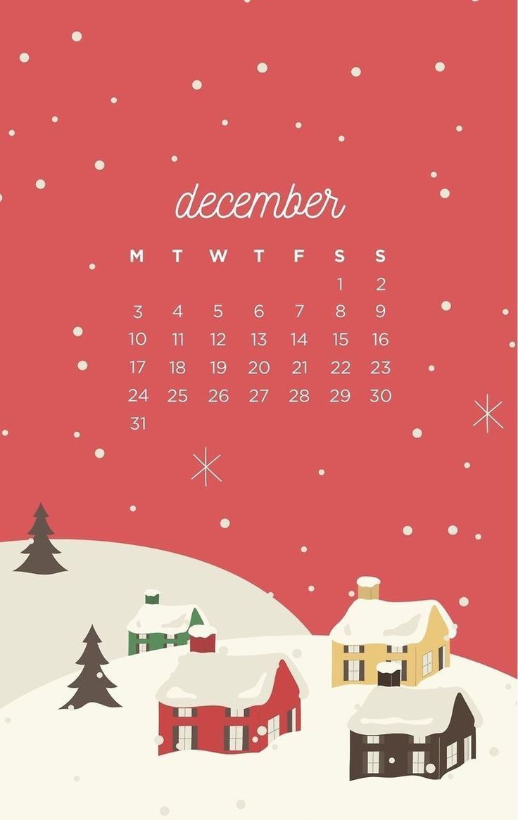 736x1166 Christmas and Winter Calendar Wallpaper