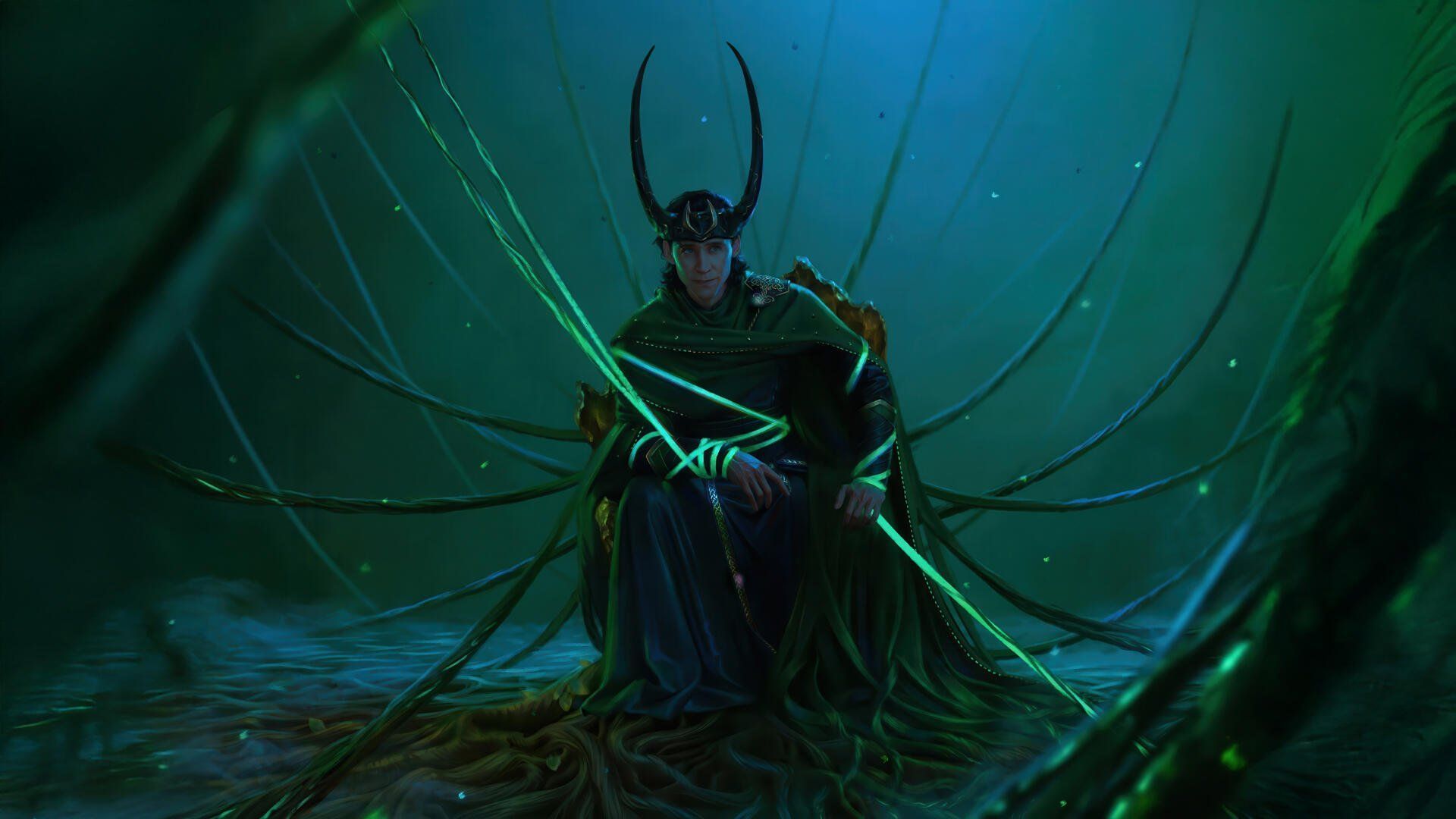 1920x1080 Loki Ascends: 4K Ultra HD Mystic Throne Wallpaperx2880
