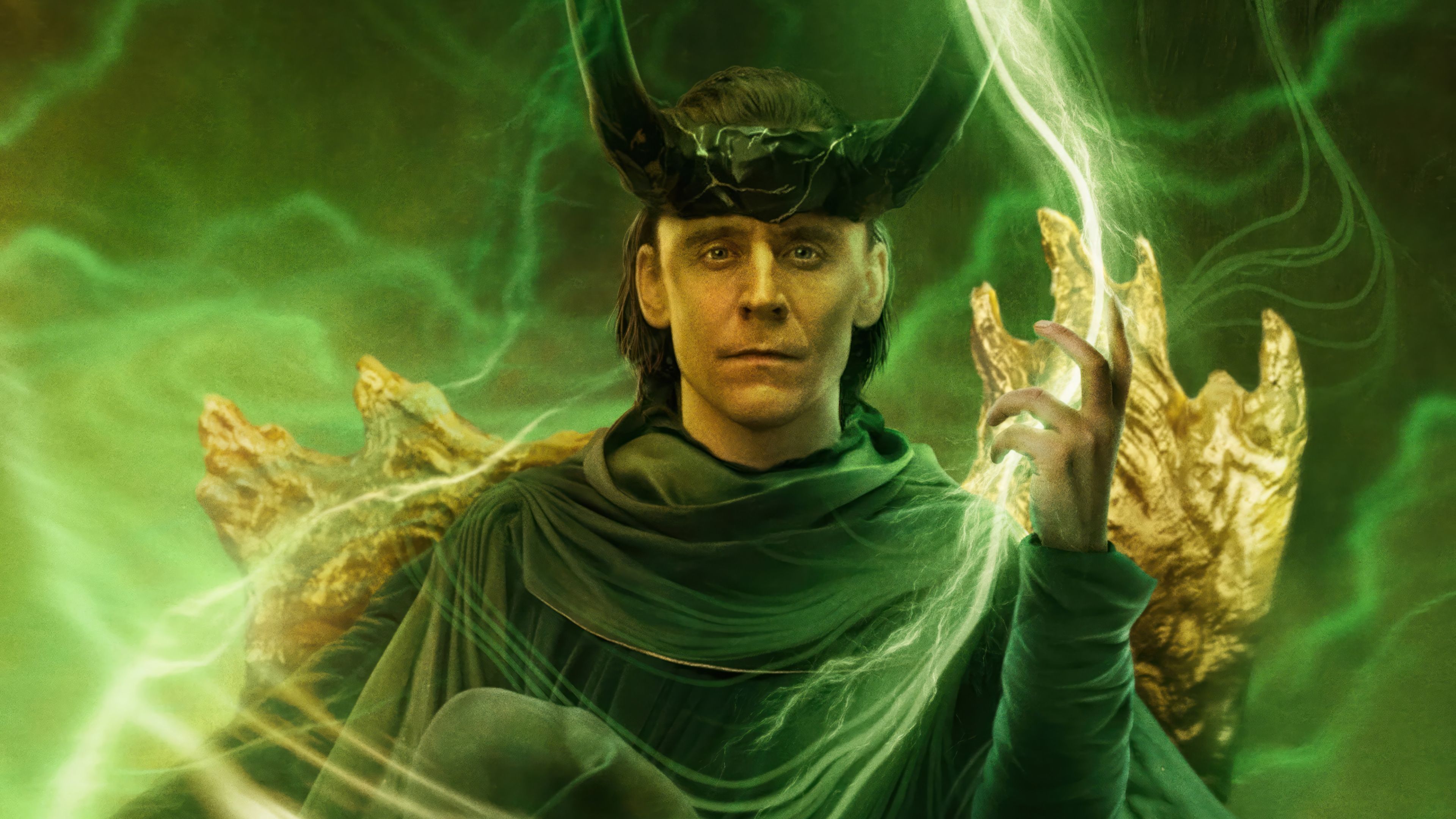 3840x2160 Loki Ascends: 4K Ultra HD Mystic Throne Wallpaper