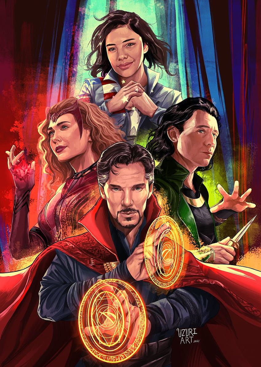 850x1196 Uzuri Art on Twitter:, loki doctor strange scarlet witch HD phone wallpaper