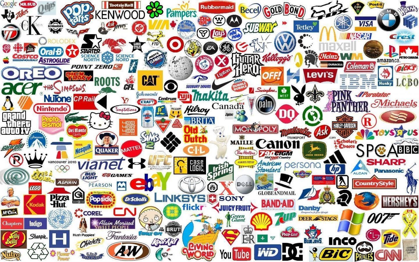 1440x900 Download A Collage of Iconic Brands Wallpaper