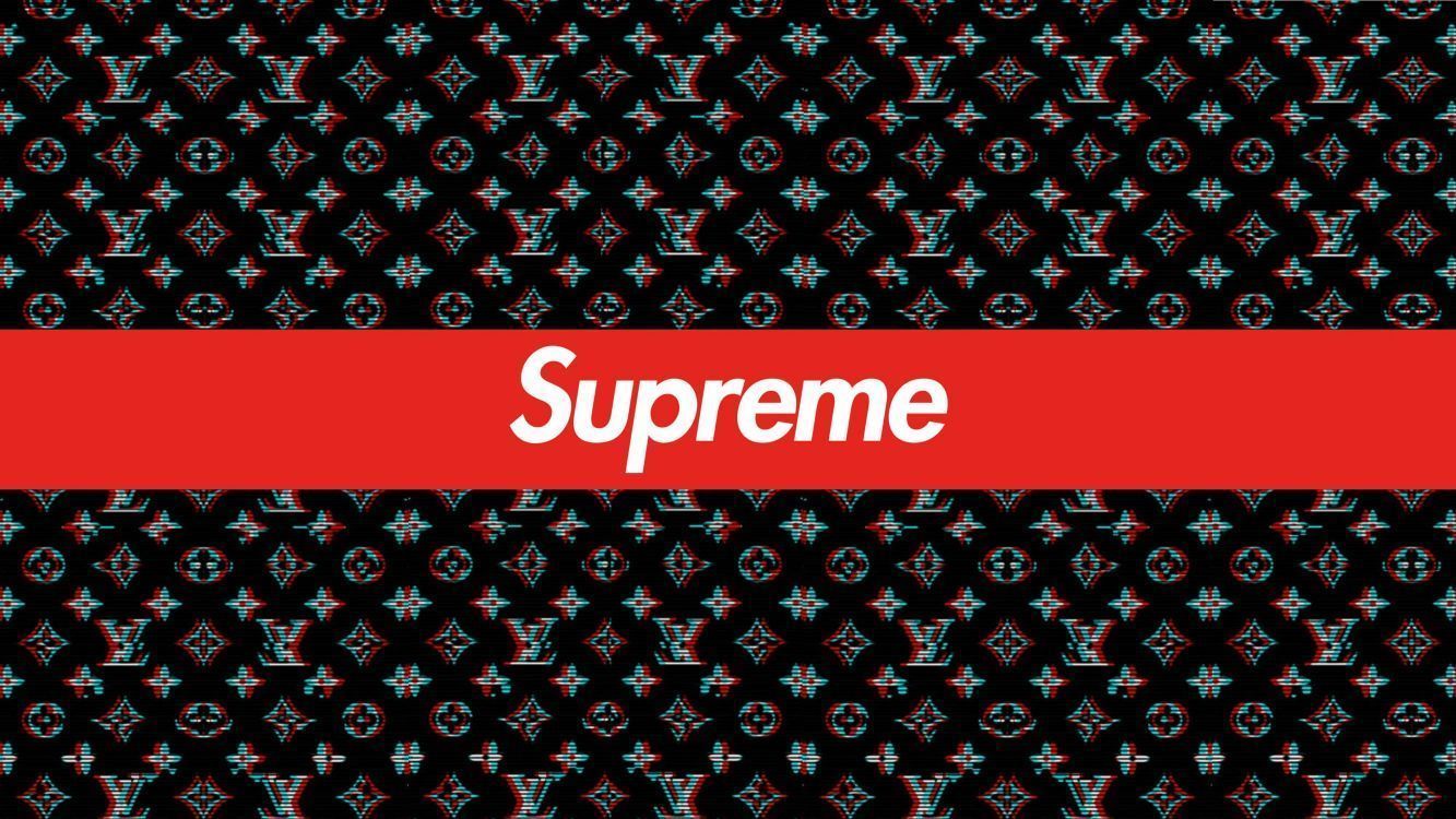 1333x750 Wallpaper Supreme, Louis Vuitton, Pattern, Design, Logo, Background Free Image