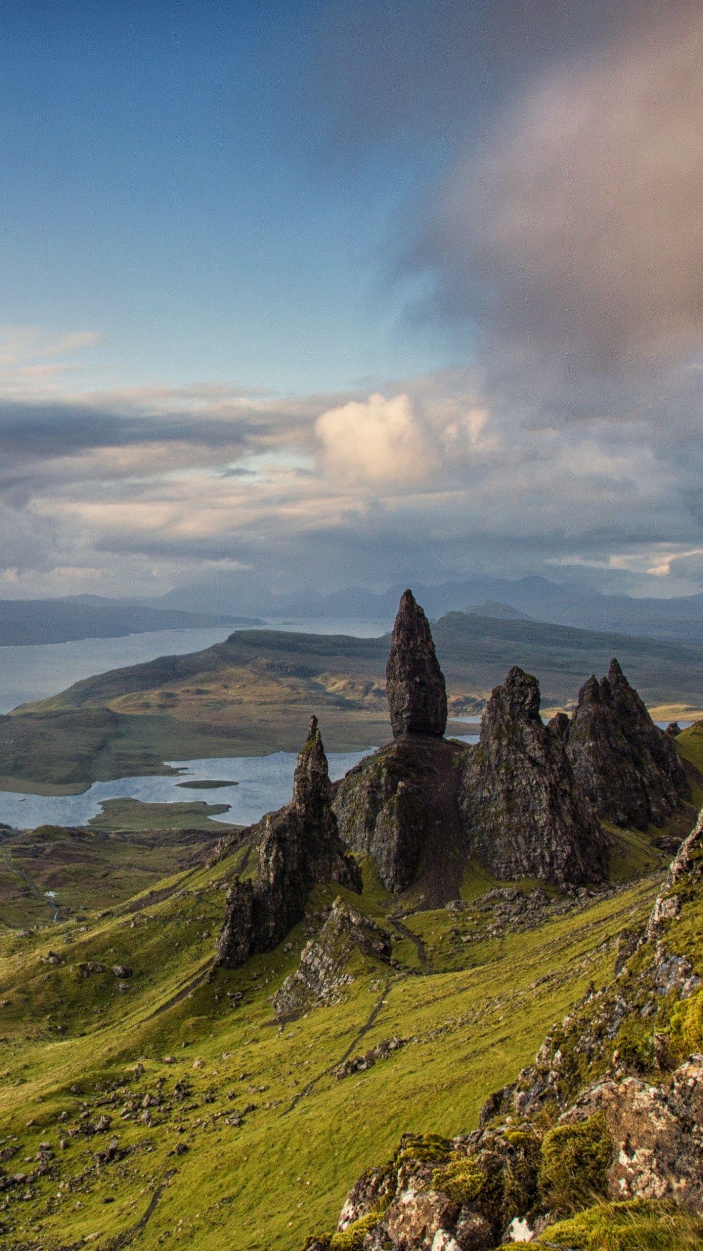 1440x2560 Wallpaper Isle of Skye, Scotland, Europe, nature, mountains, sky