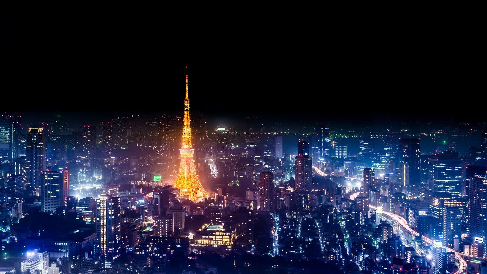 1600x900 Tokyo Skyline at night 4K Wallpaper / Desktop Background