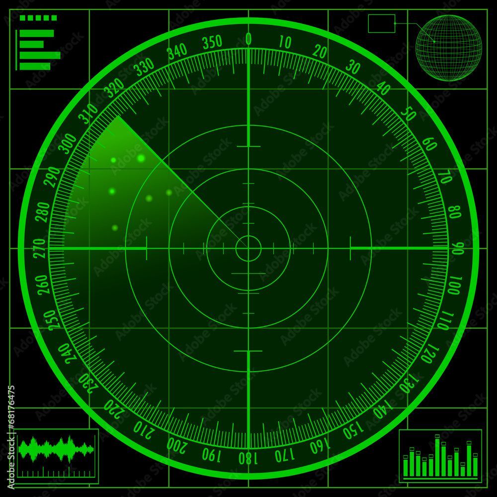 1000x999 Radar screen Stock Illustration