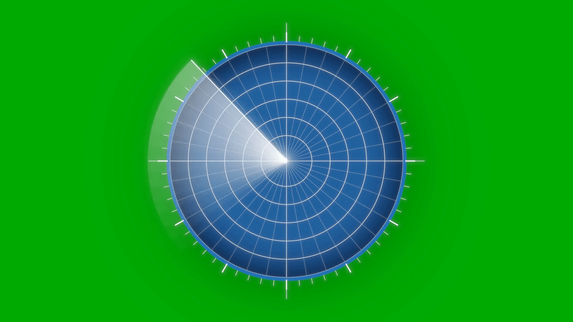 1920x1080 Digital Radar Monitor Scanning on green background. Full HD. 4K