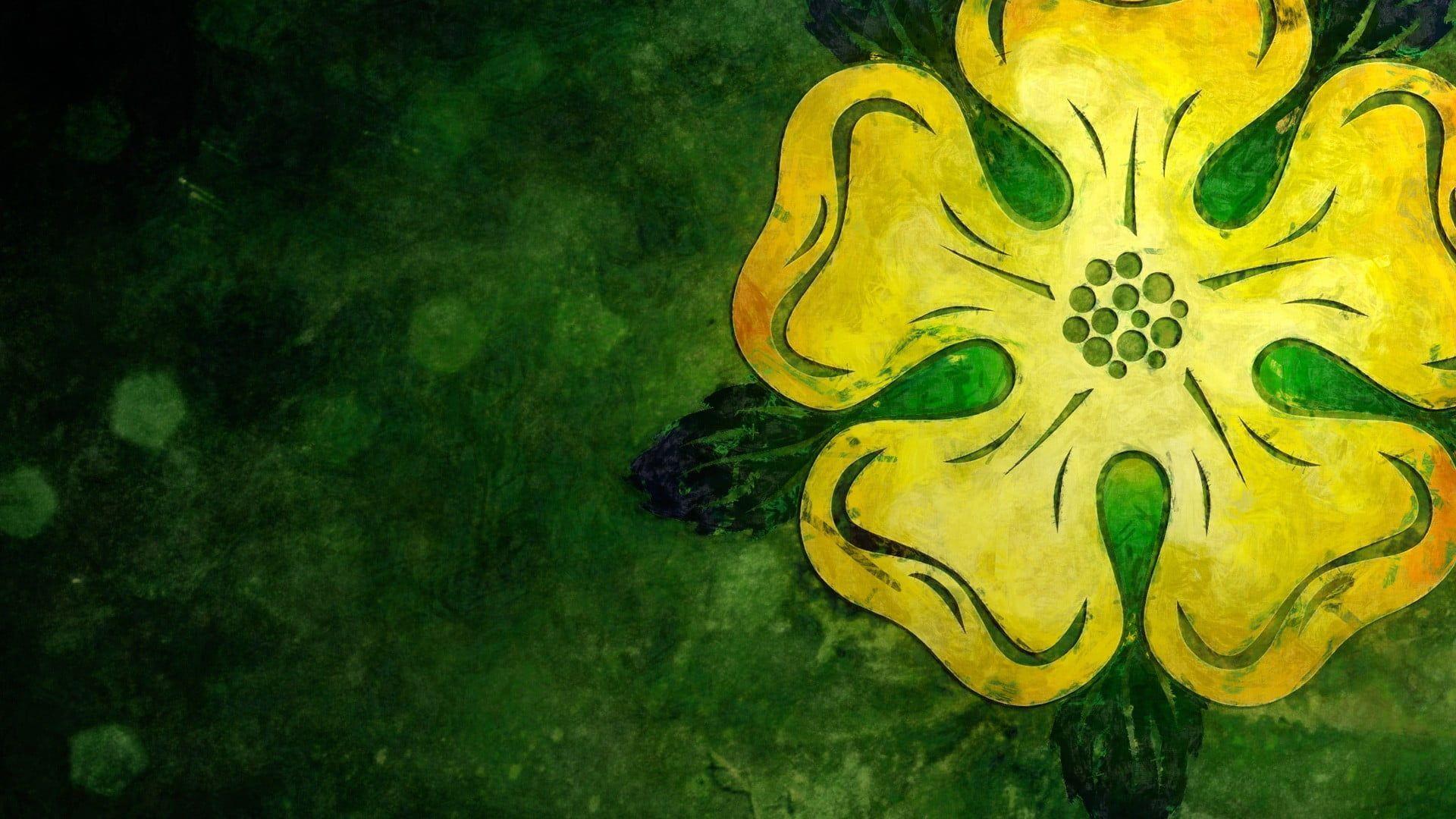 1920x1080 Yellow flower painting, Game of Thrones, sigils, House Tyrell HD
