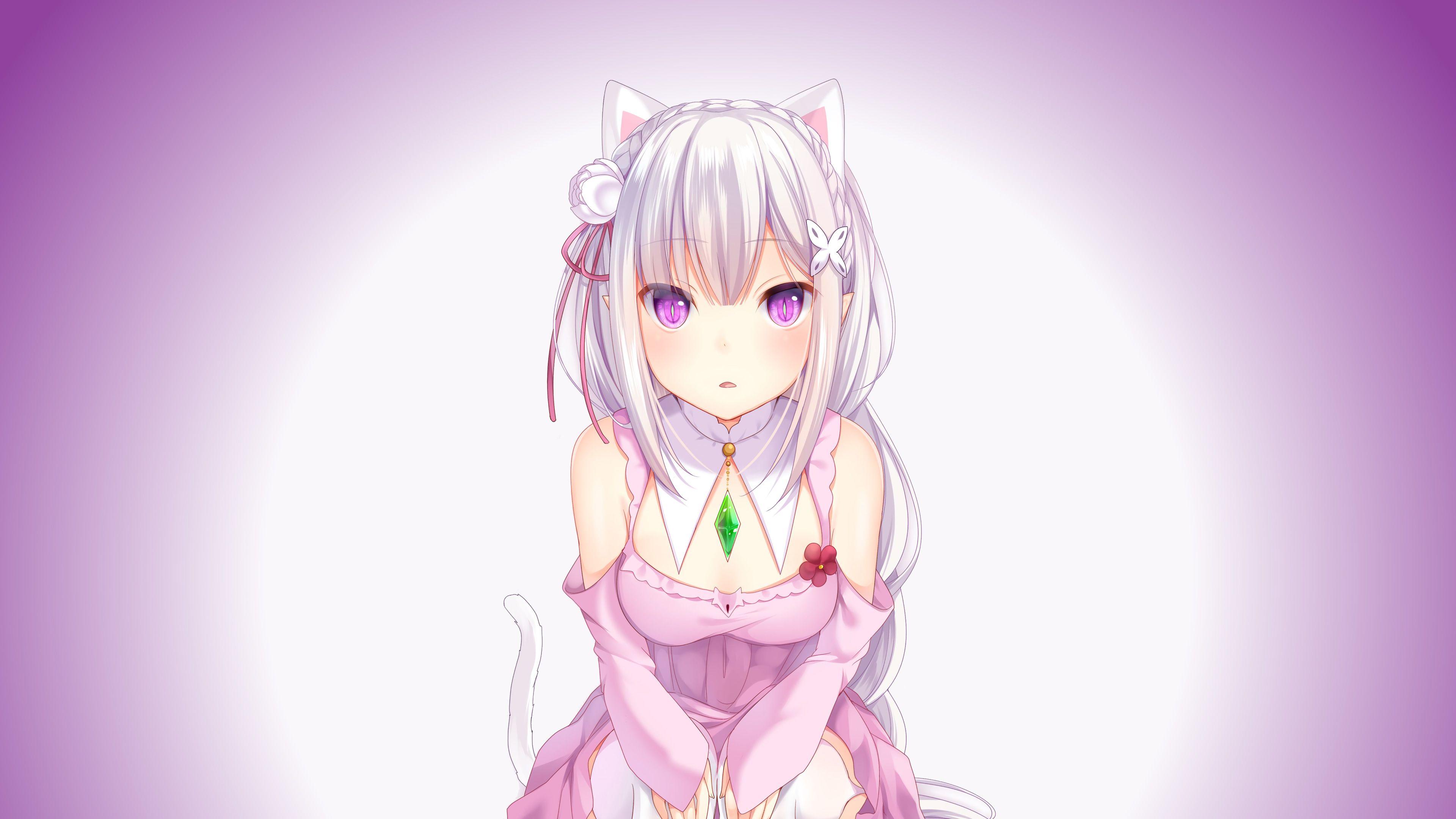 3840x2160 Wallpaper Emilia, ReZero, Anime girl, 4K, Anime,. Wallpaper