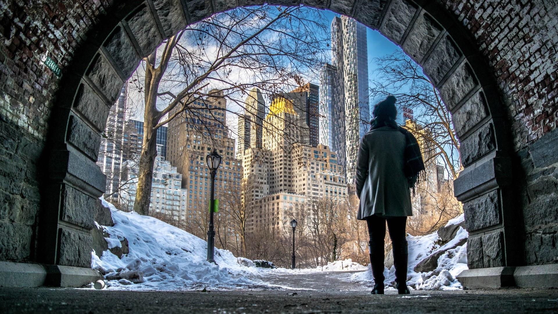 1920x1080 New York Winter Central Park Wallpaper