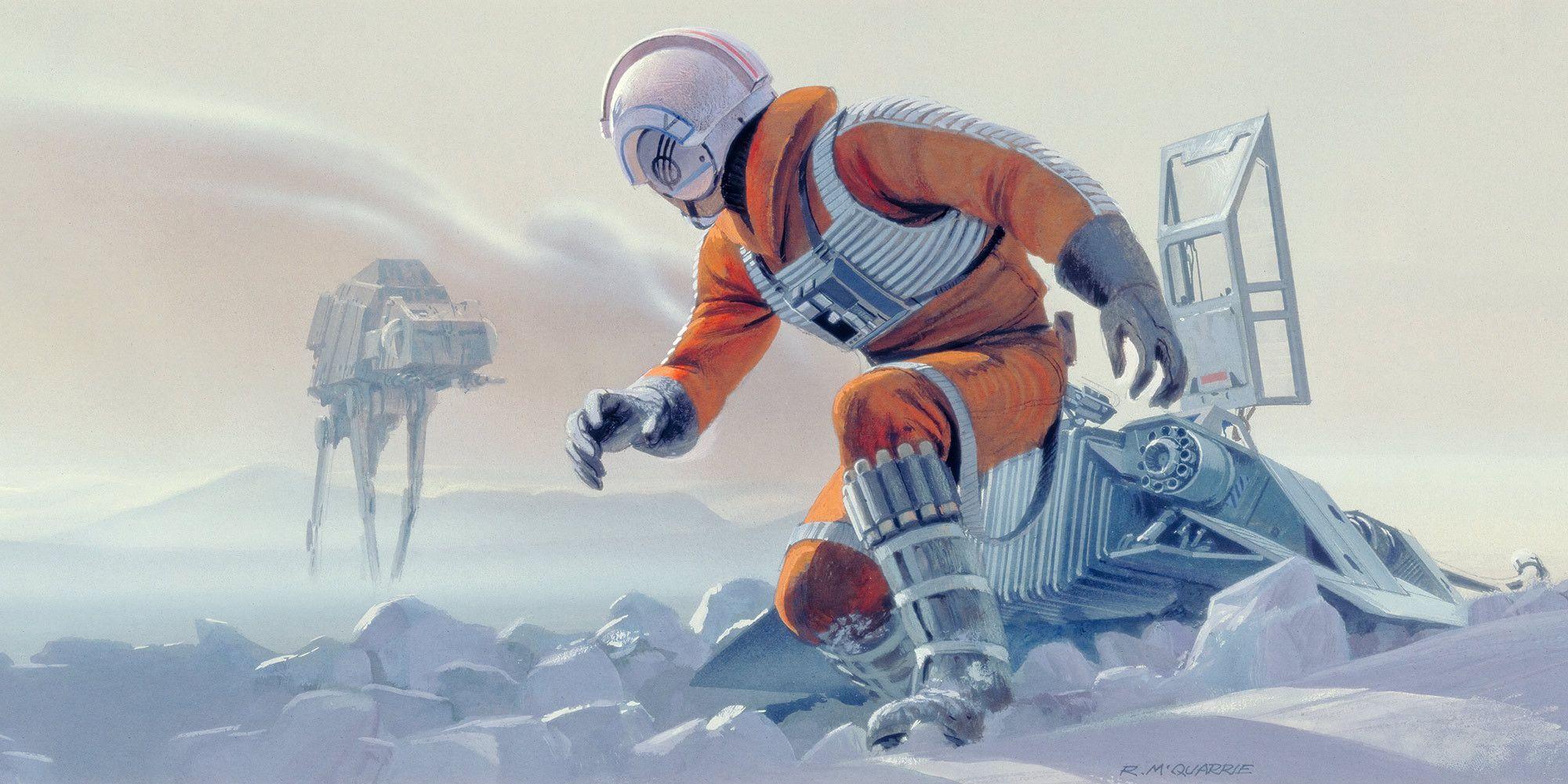 2000x1001 Non Woven Photomural Star Wars Classic RMQ Hoth Battle Pilot (DX10 055) From Komar