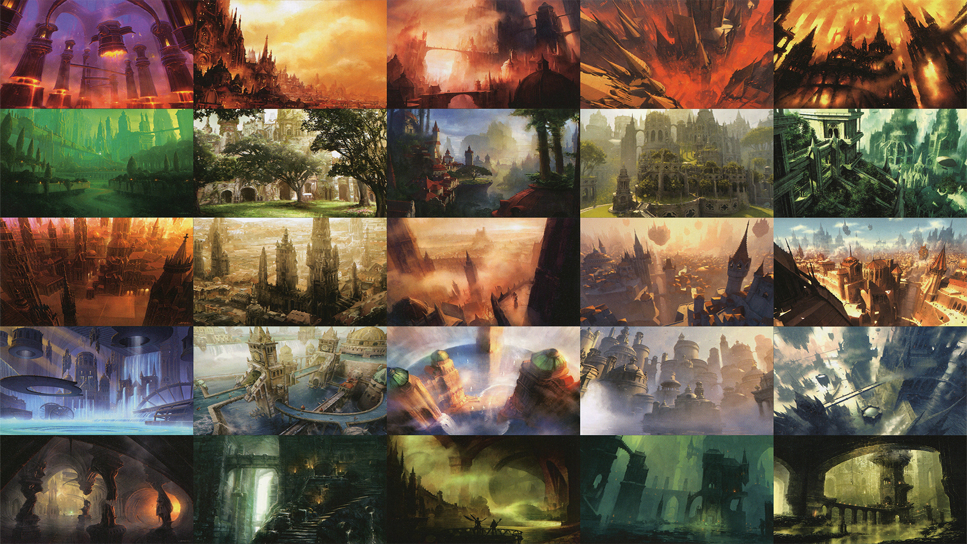 1920x1080 MTG Land Collage Wallpaper