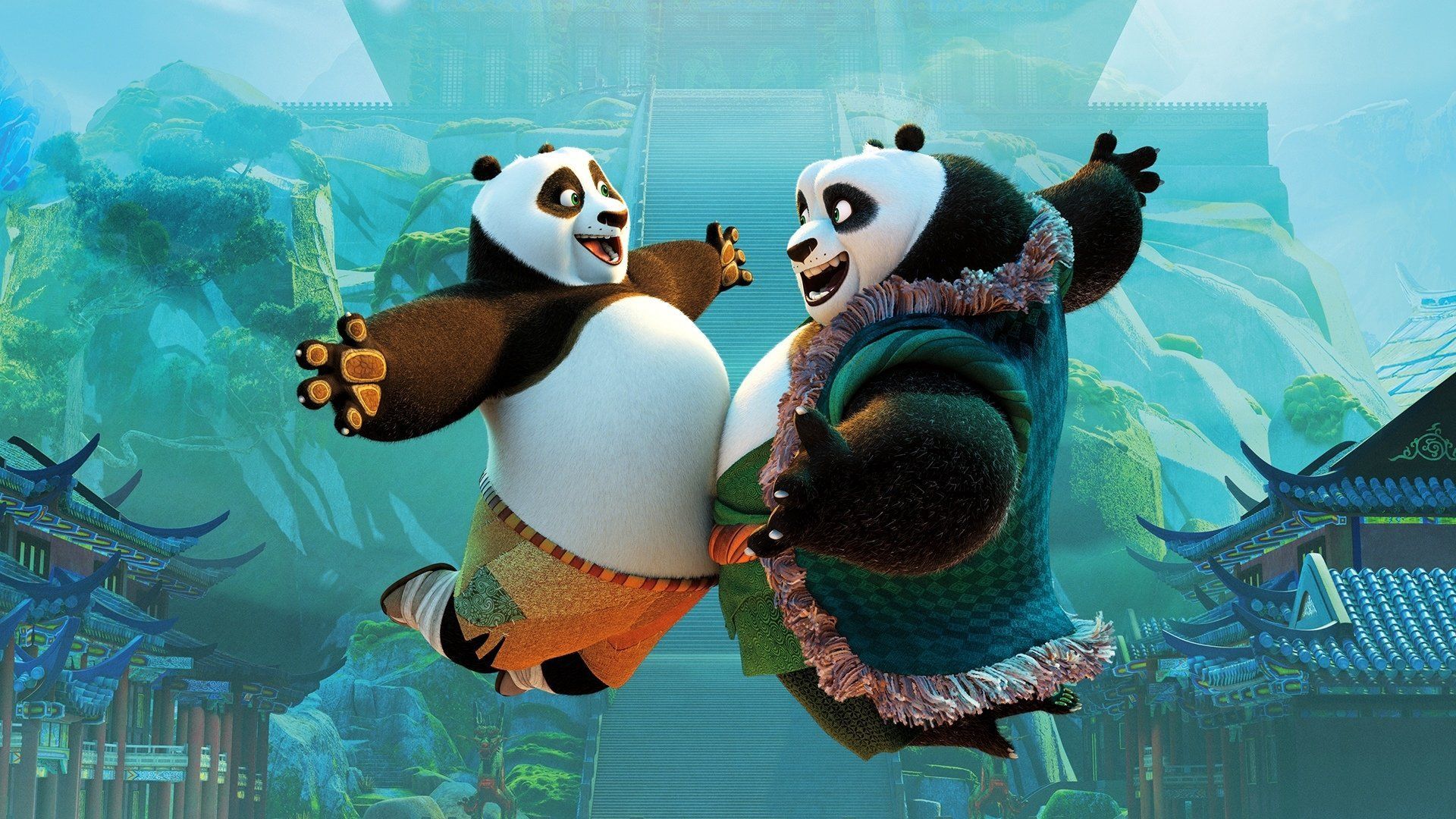 1920x1080 Kung Fu Panda 3 HD Wallpaper: Po's Joyful Reunionx1080