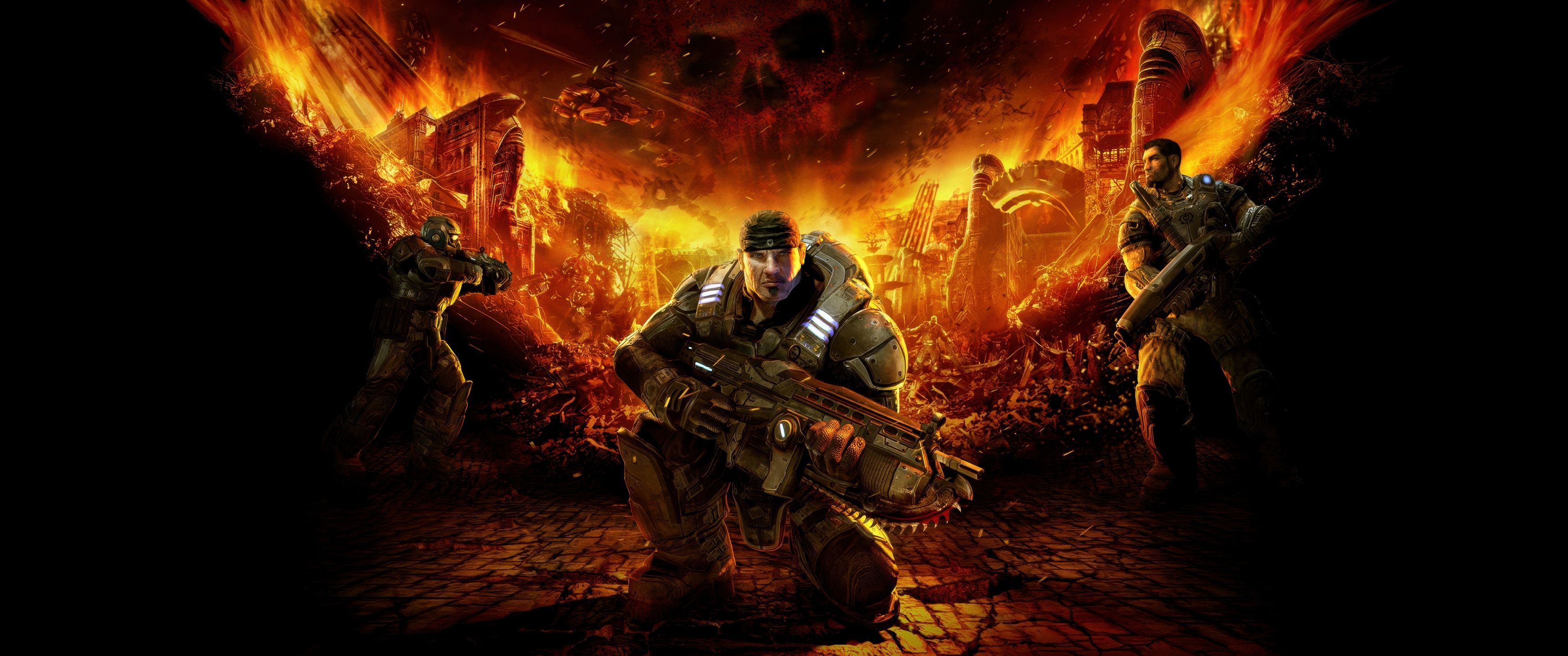 3440x1440 Gears of War Wallpaper 4K, Game Art, Marcus Fenix, 5K
