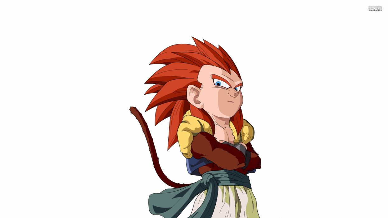 1245x700 Simple background white background Dragonball GT Super Saiyan 4