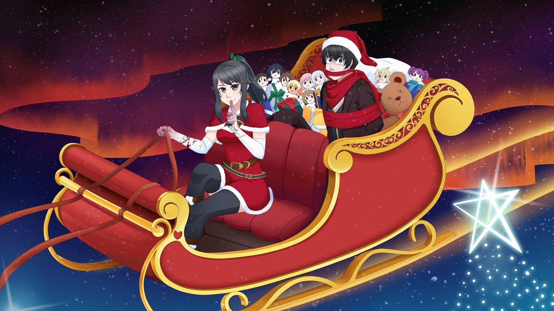 1920x1080 Download Yandere Simulator Christmas Sleigh Ride Wallpaper