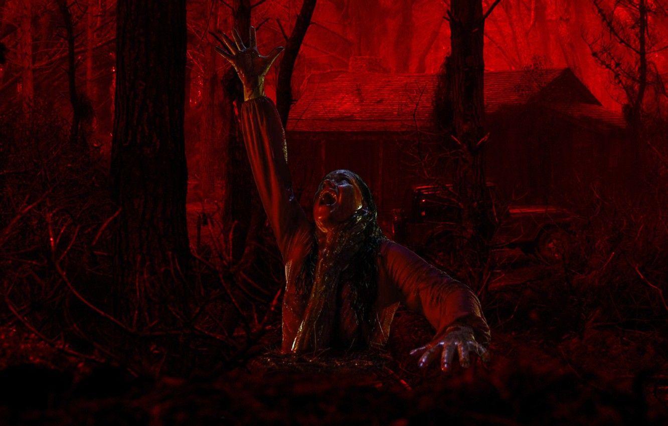 1332x850 Wallpaper cinema, demon, red, girl, horror, blood, forest, devil