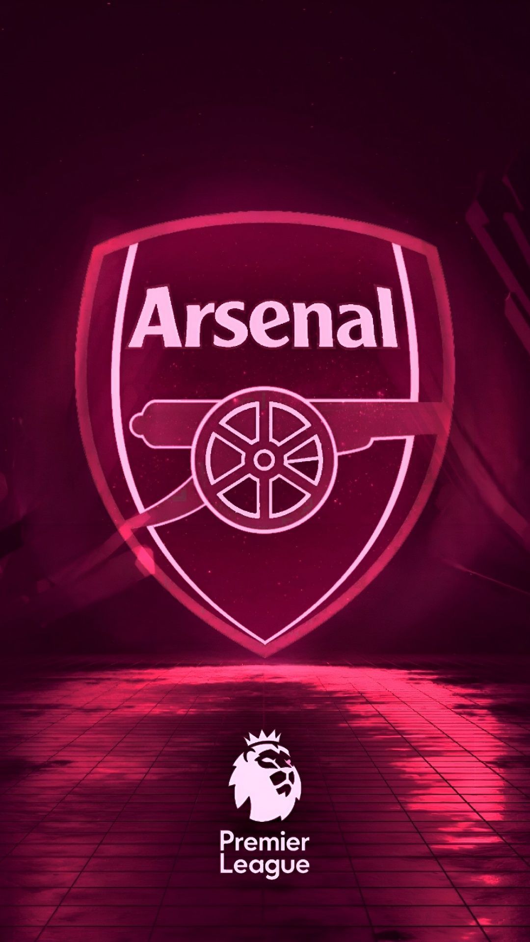 1080x1920 Arsenal FC Wallpaper 4K, Neon background, Red aesthetic