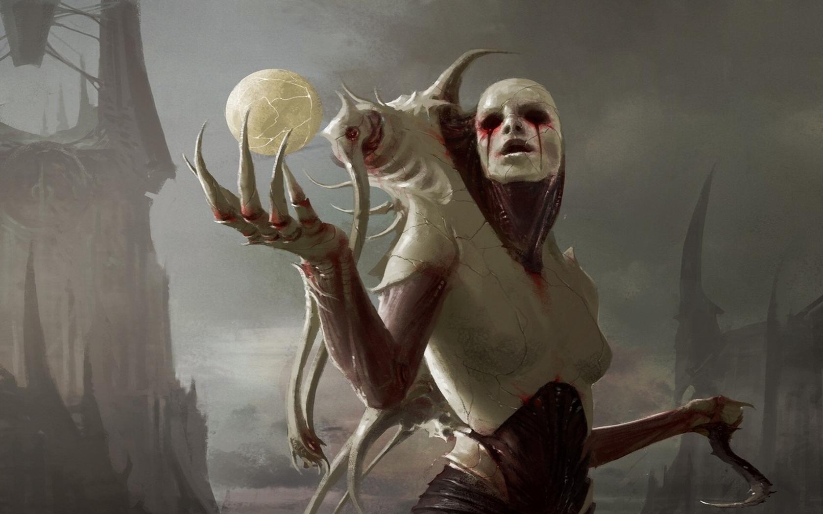 1680x1050 HD Magic Gathering Artwork Suchre Priest Abstract Art Dark Horror