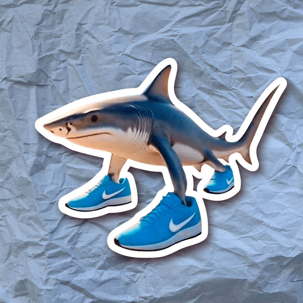 1000x1000 Tralalero Tralala (Shark with Blue Shoes) Sticker