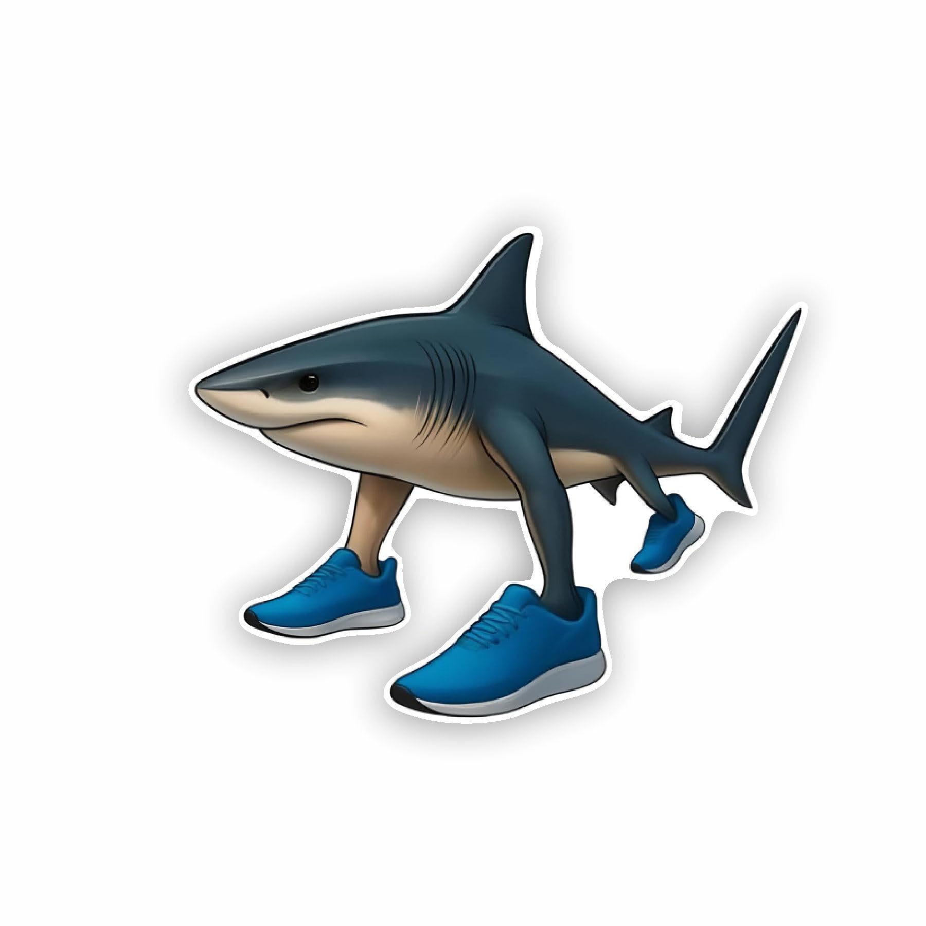 1800x1800 Tralalero Tralala Shark Meme Sticker for Laptop Wall Car Window Bumper Truck Auto Water Bottle