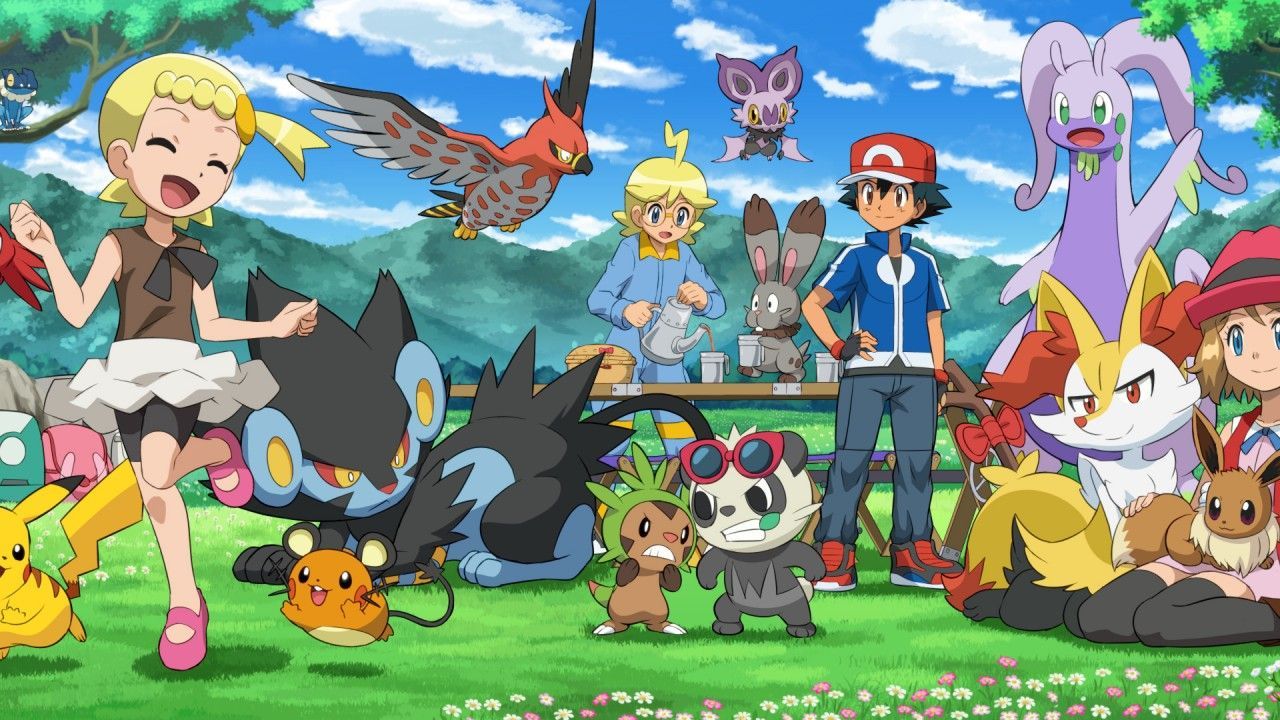 1280x720 Ash Ketchum Bonnie Boy Braixen Chespin Clemont Dedenne Eevee HD Pokemon Wallpaper