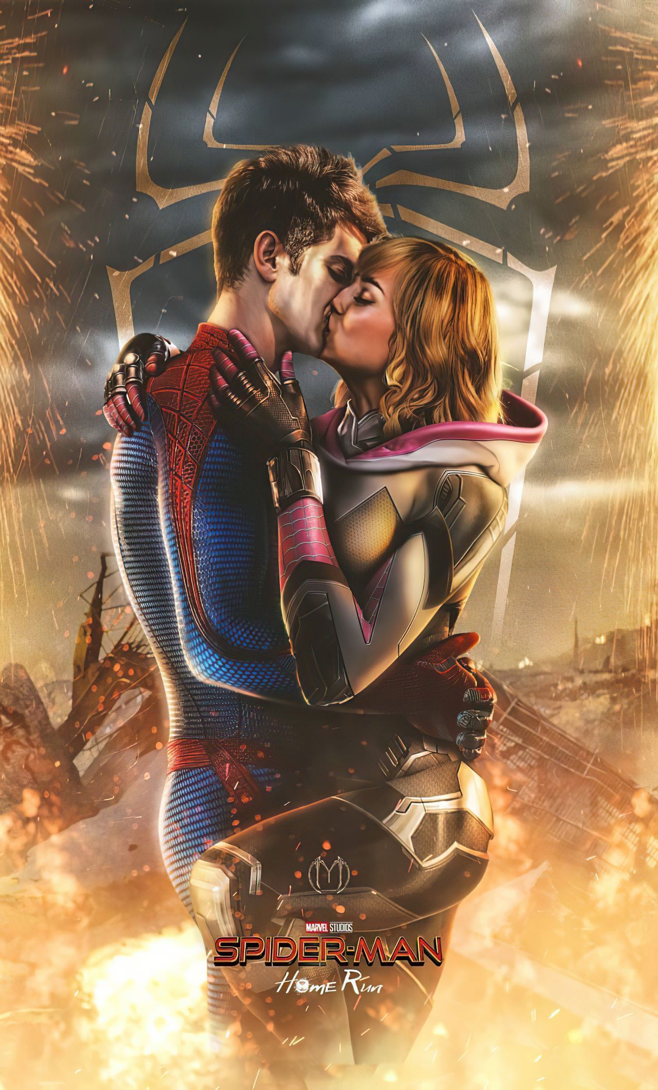1280x2120 Spider Man Love Wallpaper