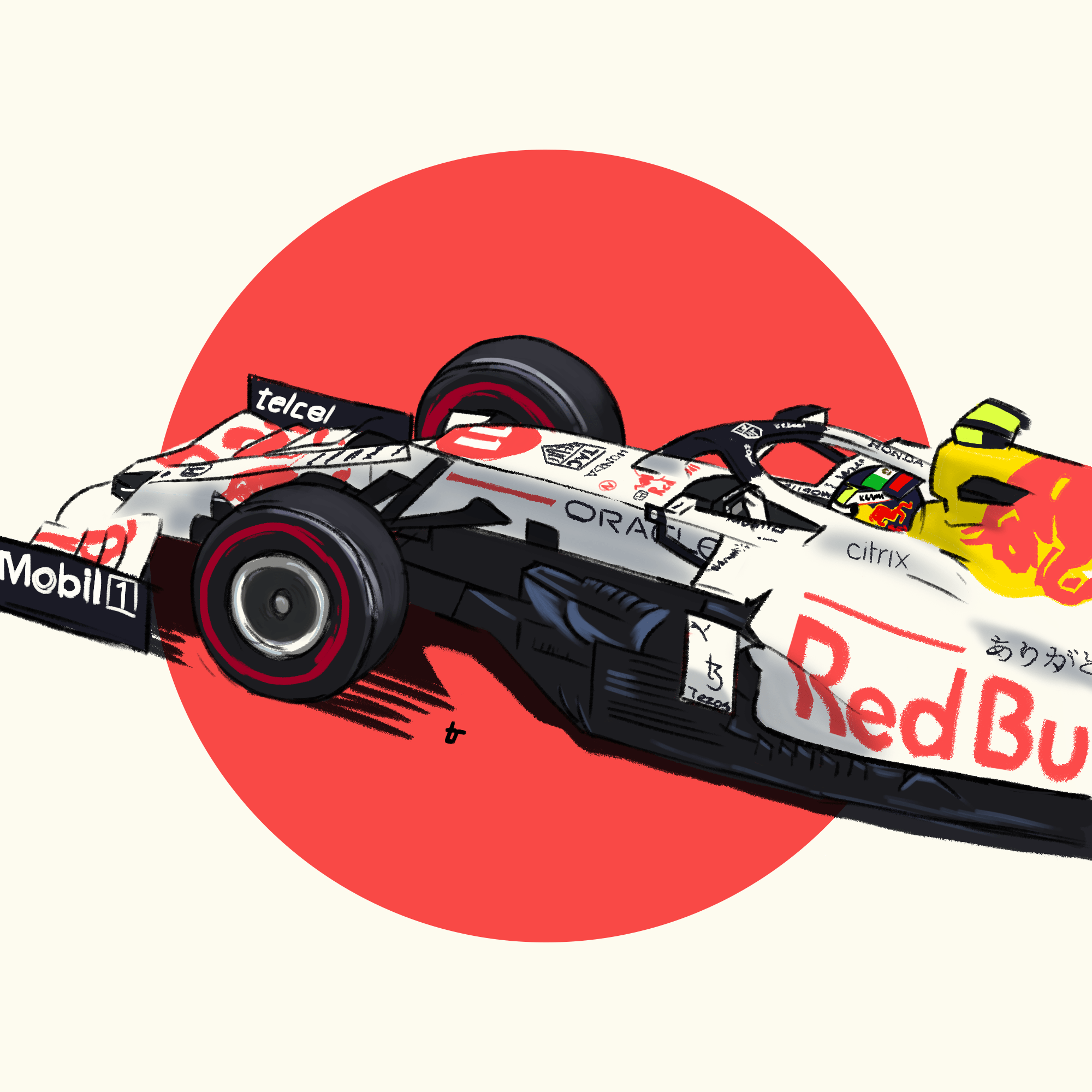 2000x2000 Sketch I made of Checo's white Red Bull