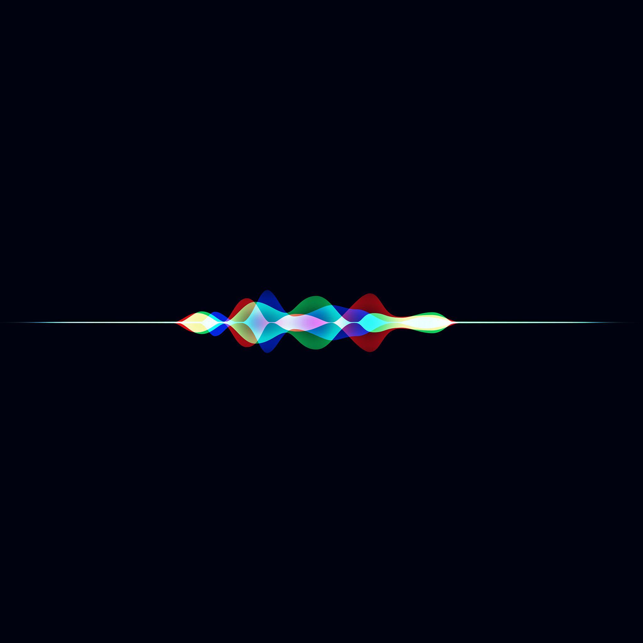 2048x2048 Siri Dark Rainbow Black Art Apple Pattern Wallpaper