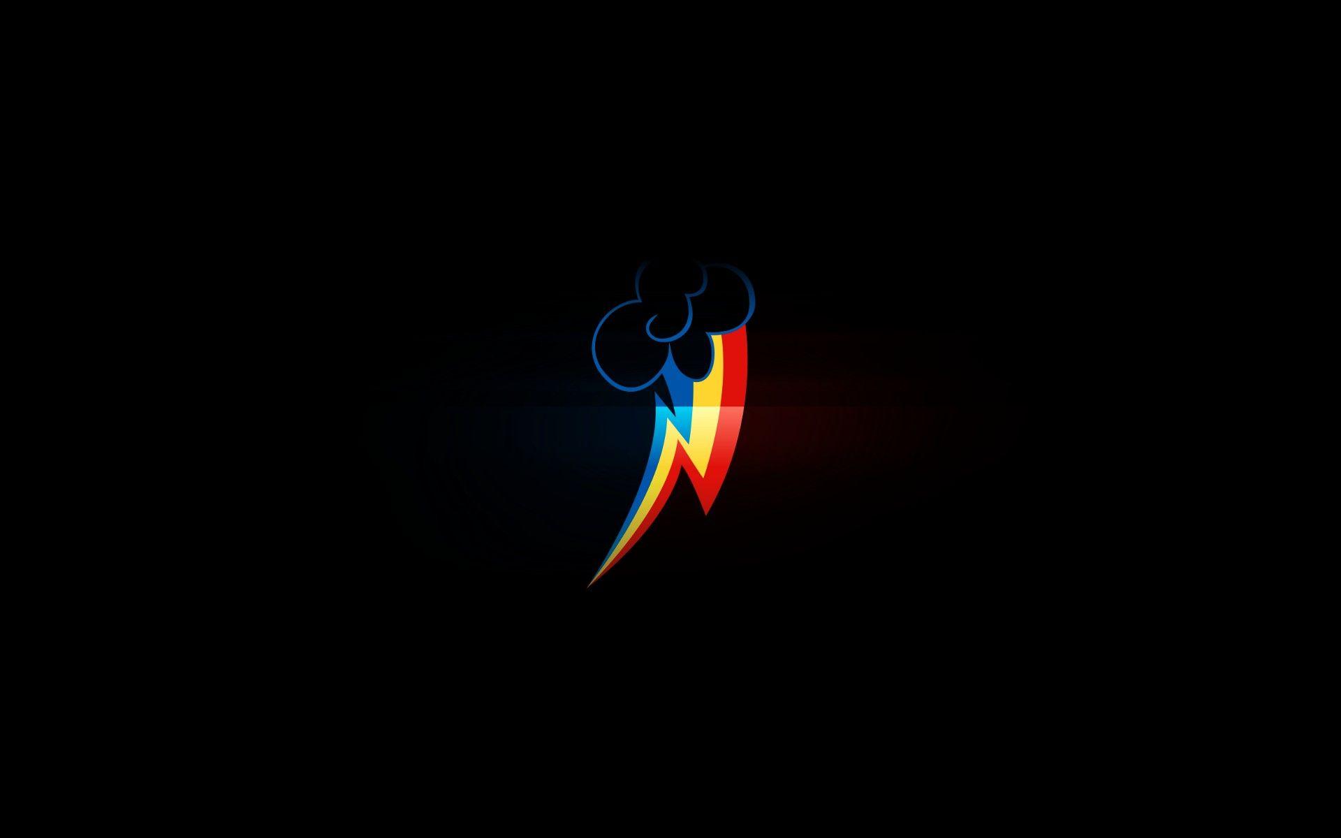 1920x1200 black, Minimalistic, Dark, My, Little, Pony, Rainbow, Dash, My