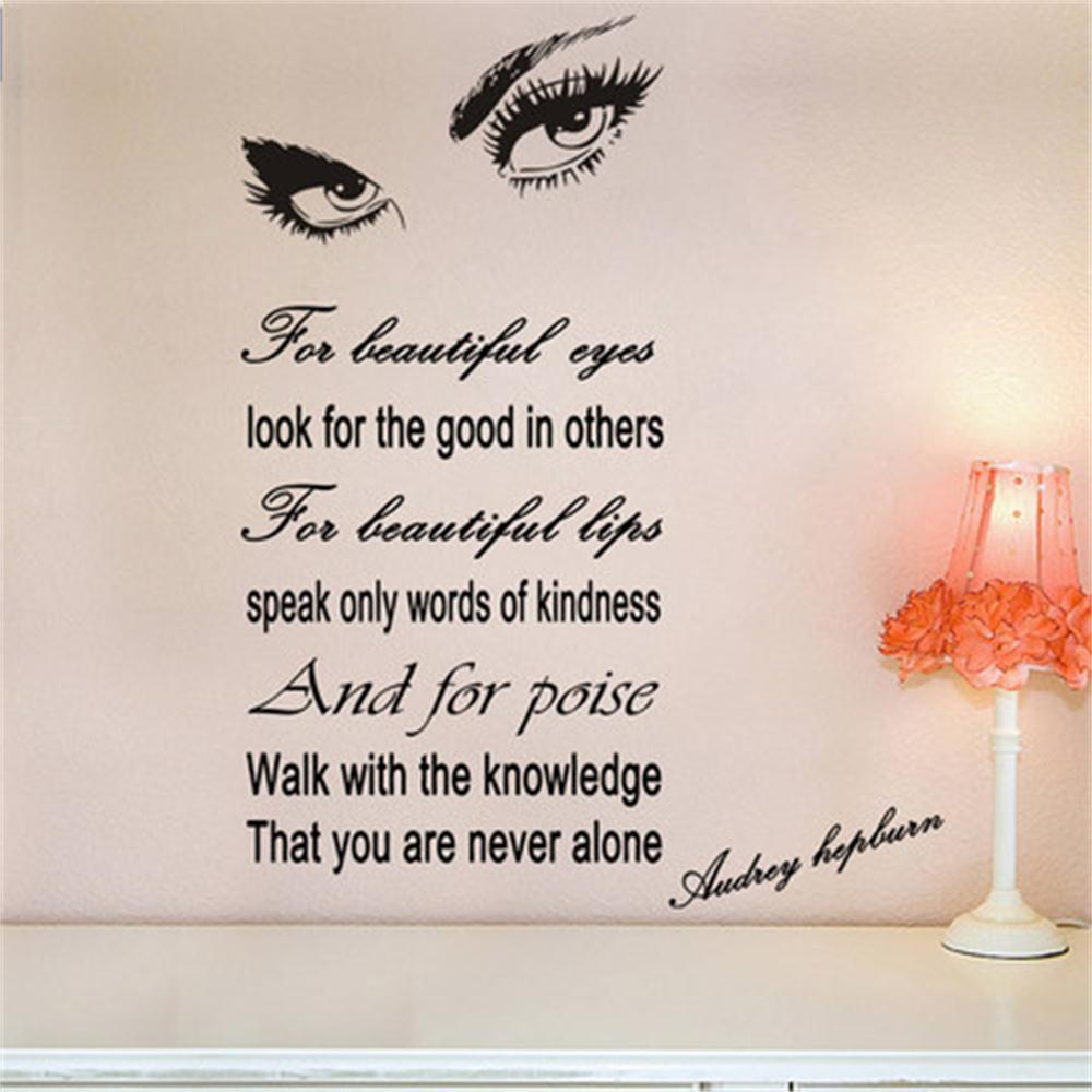1000x1000 Removable Decor Wall Sticker Audrey Hepburn Eyes Vinyl Wall Decal
