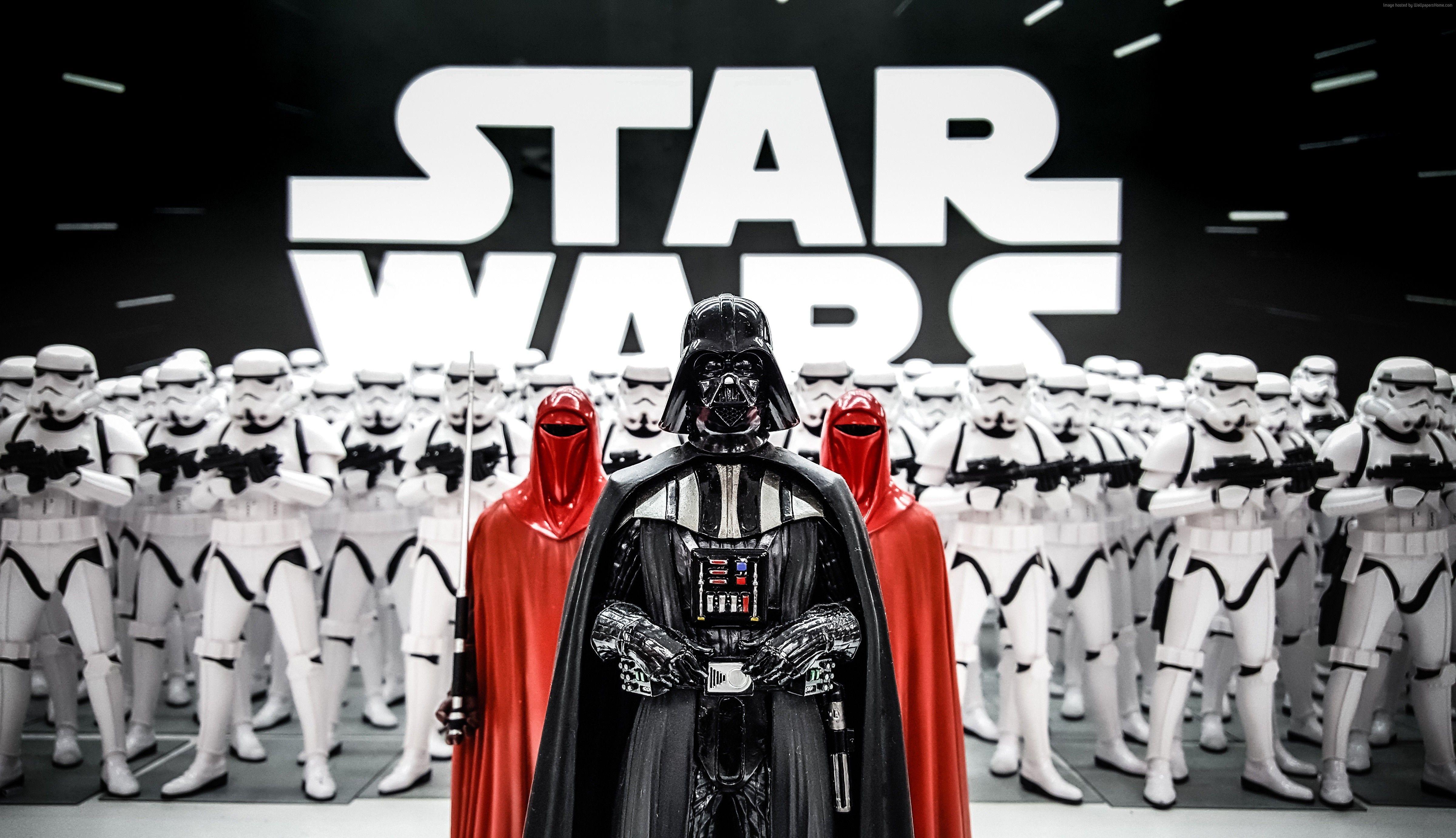 4800x2762 K, #Figurine, #Darth Vader, #Clone Trooper, #Star Wars