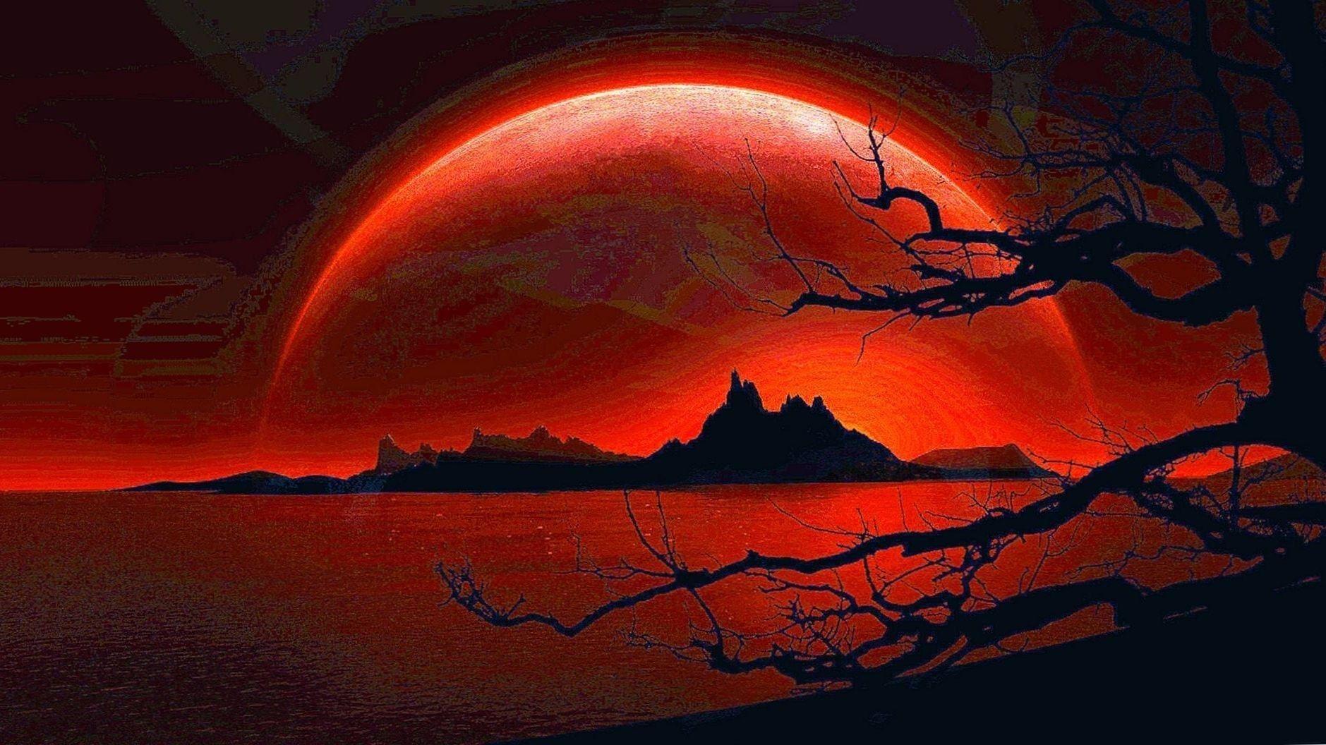 1879x1056 Wolf Blood Moon Wallpaper Wallpaper.Pro