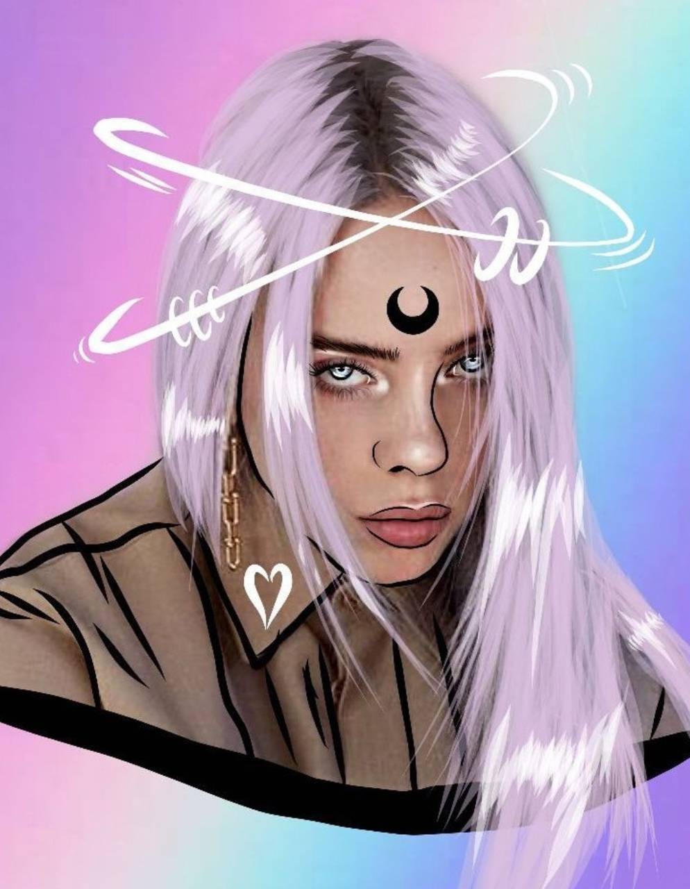 994x1280 Billie Eilish Anime Wallpaper