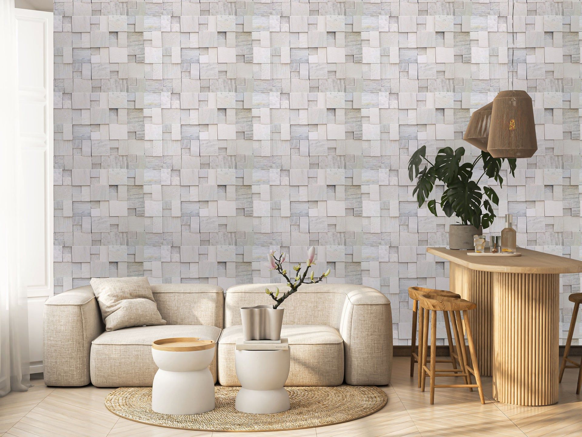 1920x1440 3D Grey Cladding Wallpaper