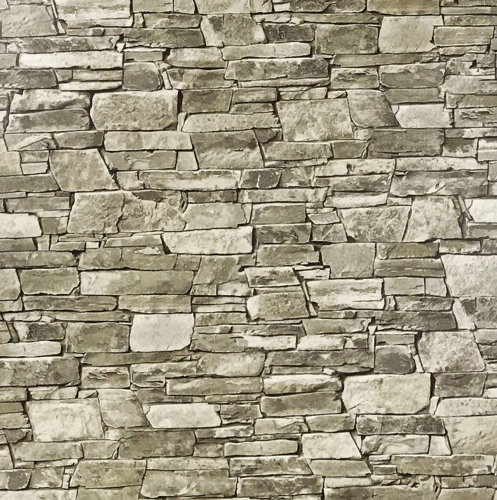 1019x1024 5547 04 Wallpaper Textured Taupe Brown Gray Modern Faux Stone Brick 3D