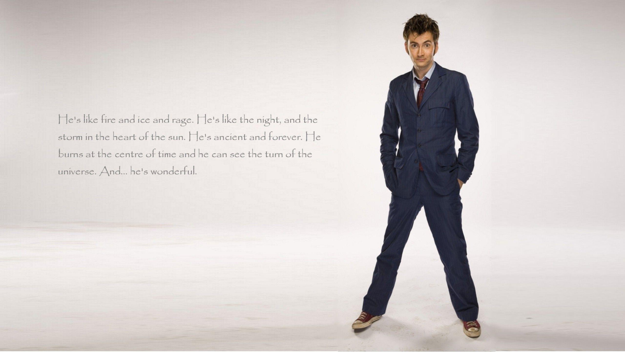 2560x1440 Doctor Who, The Doctor, TARDIS, David Tennant, Tenth Doctor, Quote