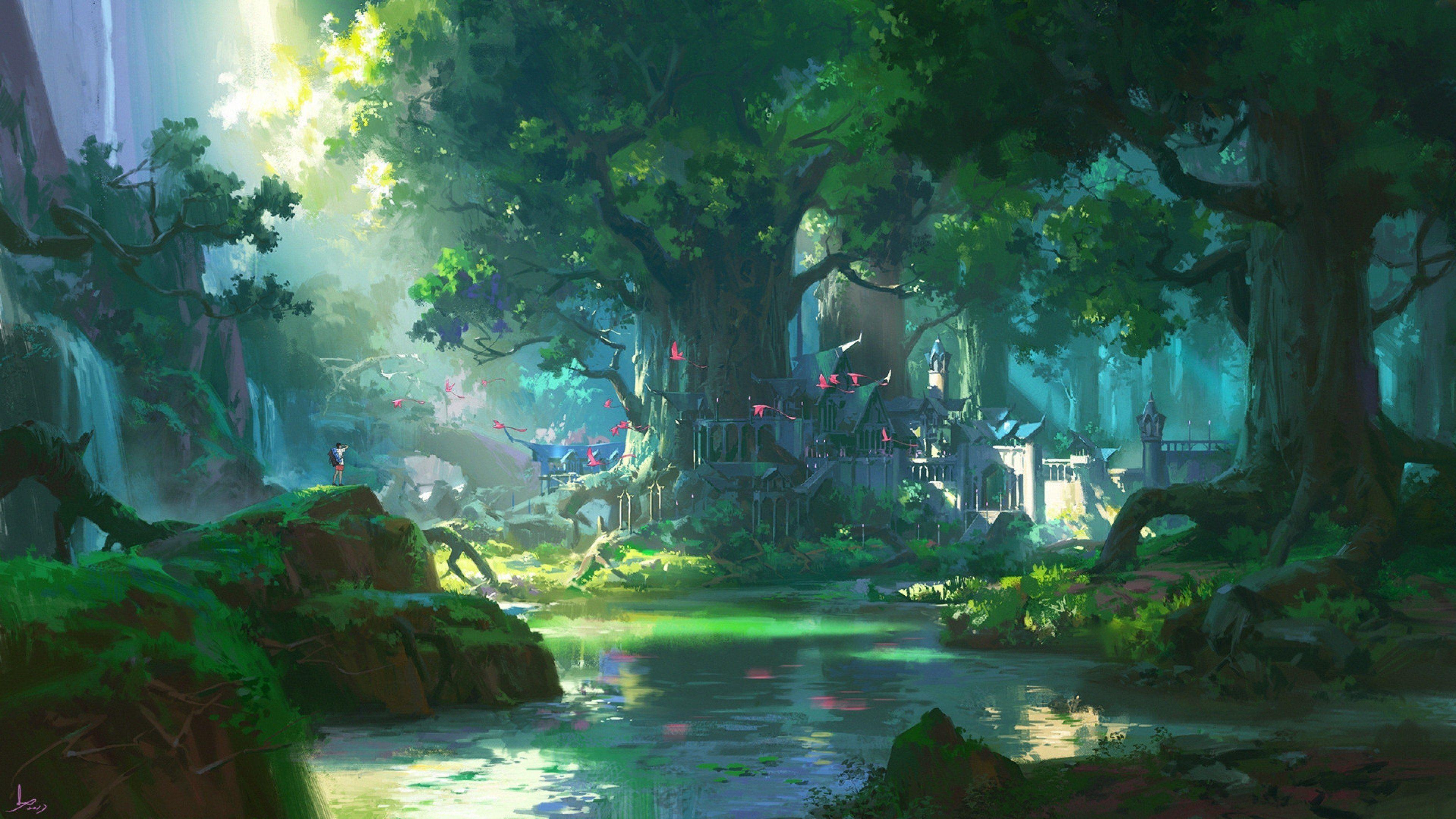 3840x2160 Anime Scenery 4k Wallpaper