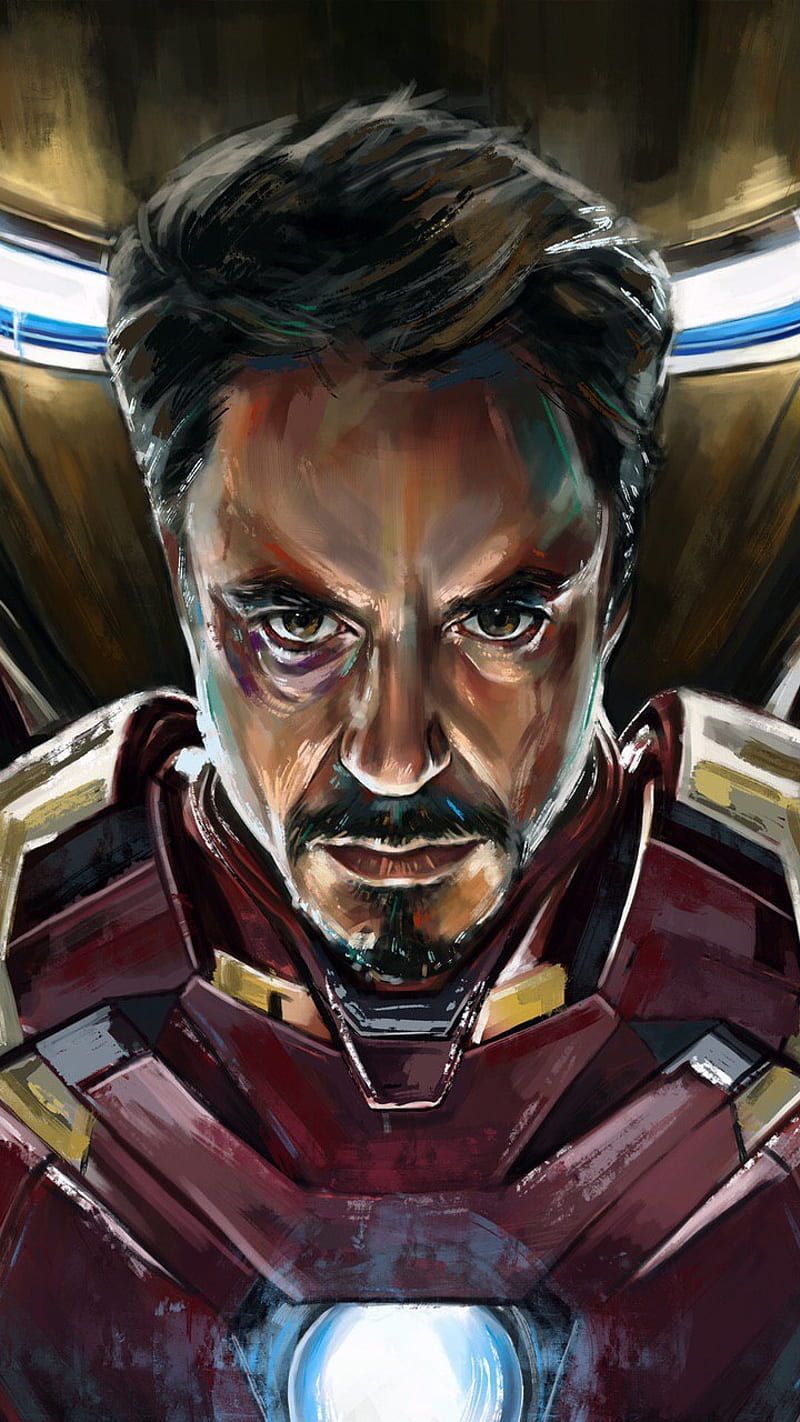 800x1422 Iron Man, art, comics, drawing, marvel, robert downey jr, HD phone wallpaper