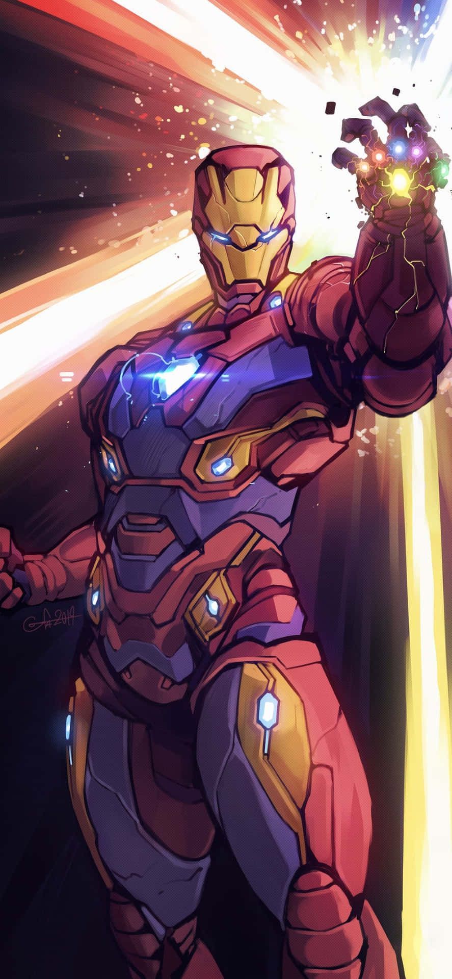 887x1920 Download iPhone X Iron Man Background Iron Man With Infinity Stones